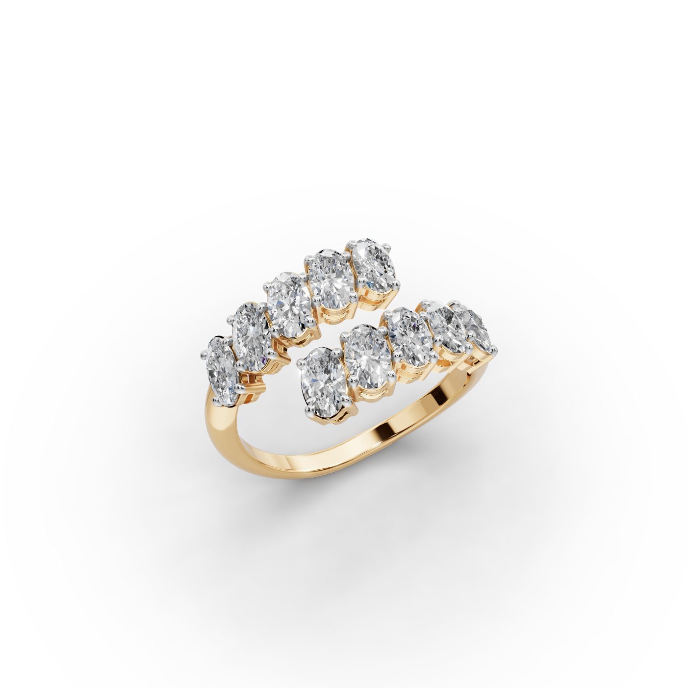 Celestial Bloom Oval Lab-Grown Diamond Cocktail Ring in yellow gold