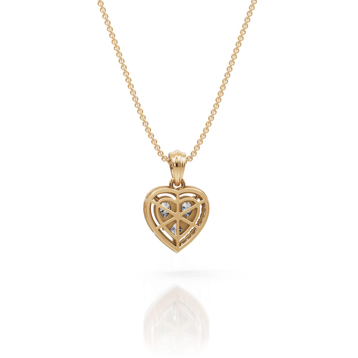 Brilliant Signature Pear Lab-Grown Diamond Halo Pendant in yellow gold