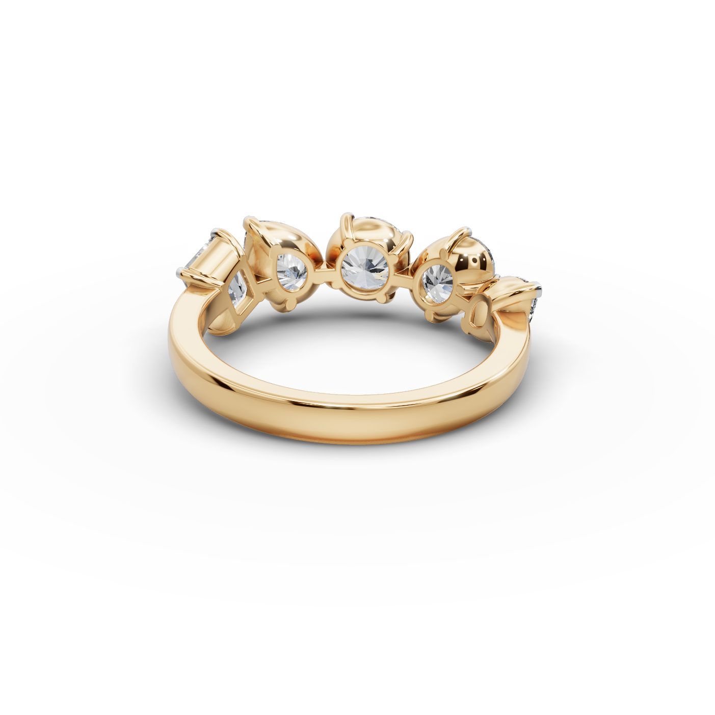 Infinite Ember Round Lab-Grown Diamond Five Stone Ring in yellow gold