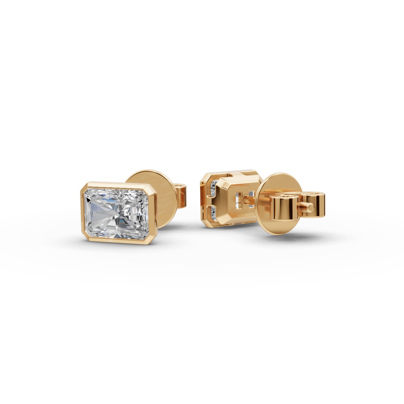Endless Light Radiant Lab-Grown Diamond Studs Earring in yellow gold
