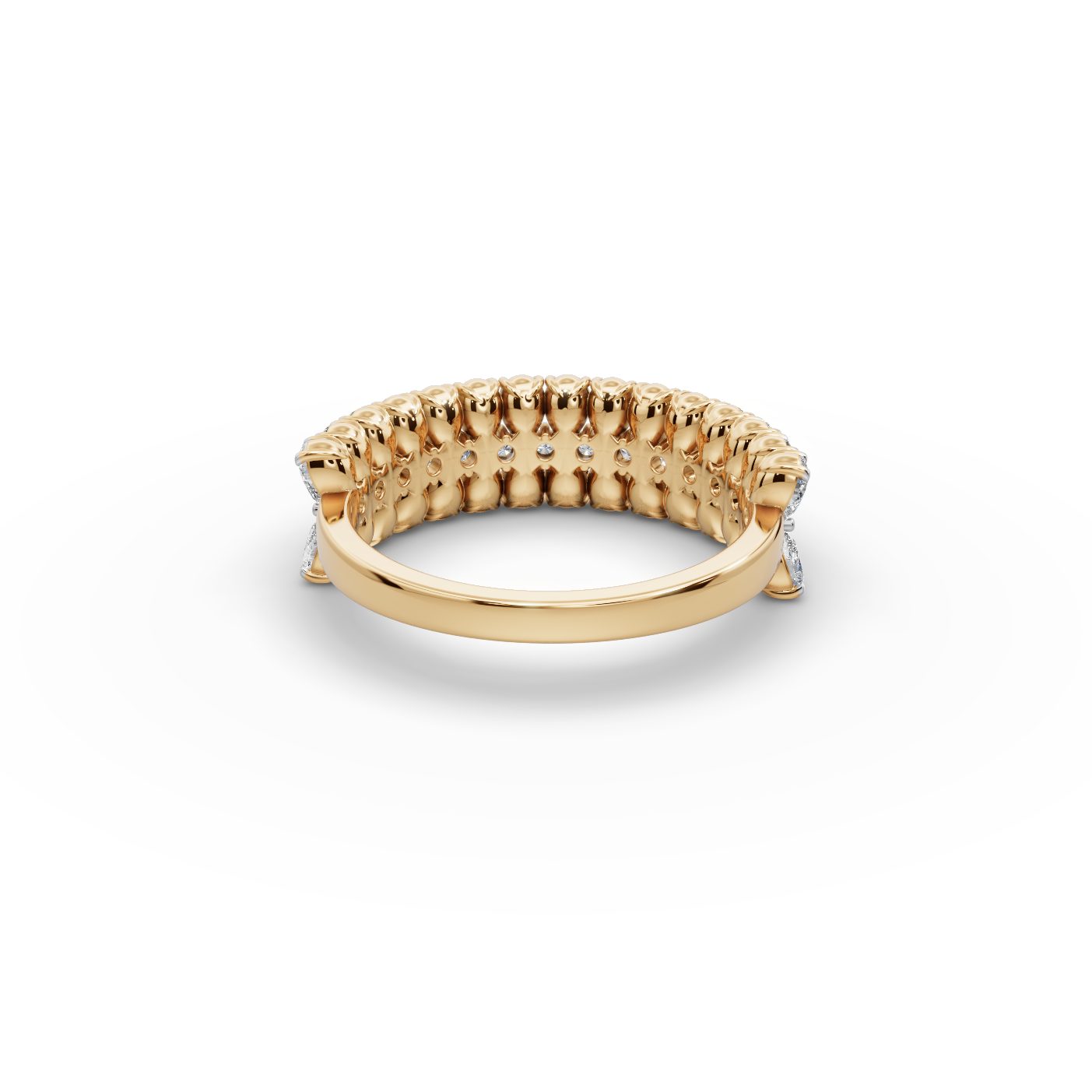 Regal Cascade Pear Lab-Grown Diamond Bands Ring in yellow gold