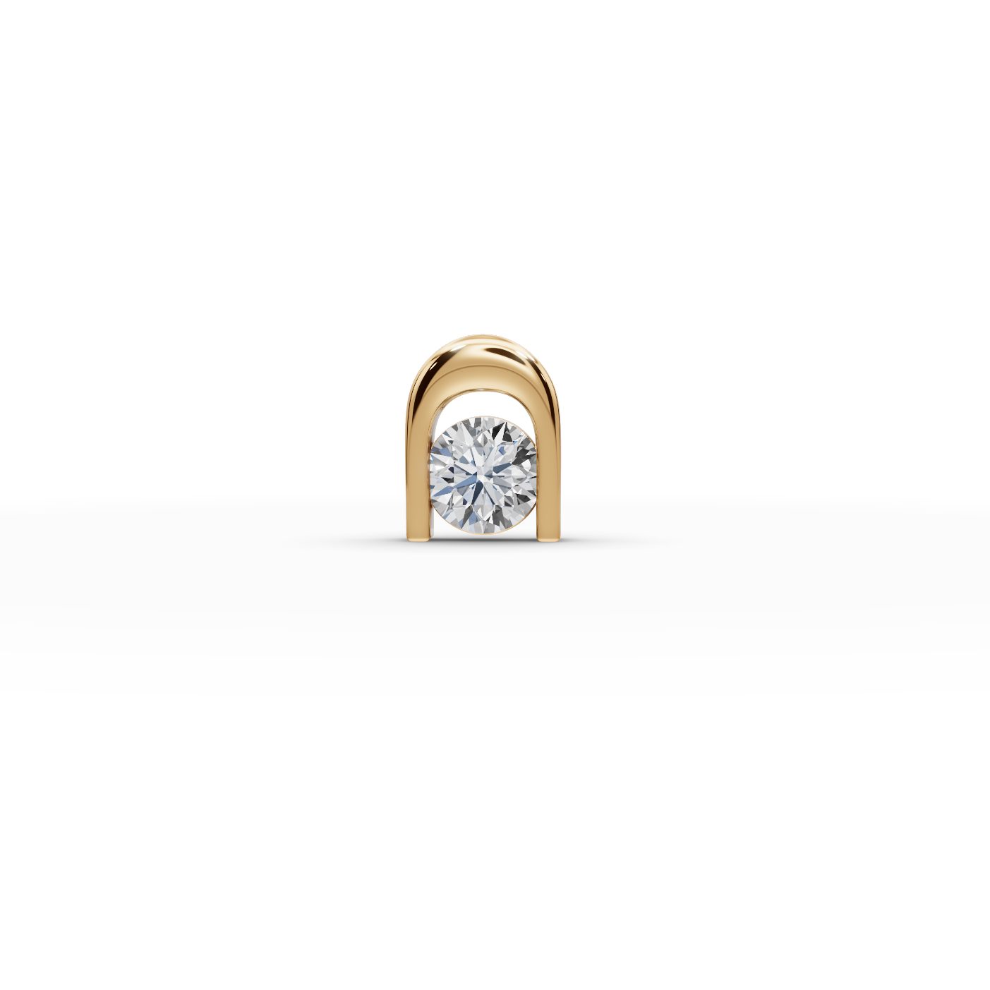 Eternal Dew Round Lab-Grown Diamond Solitaire Pendant in yellow gold, set with lab-grown diamonds