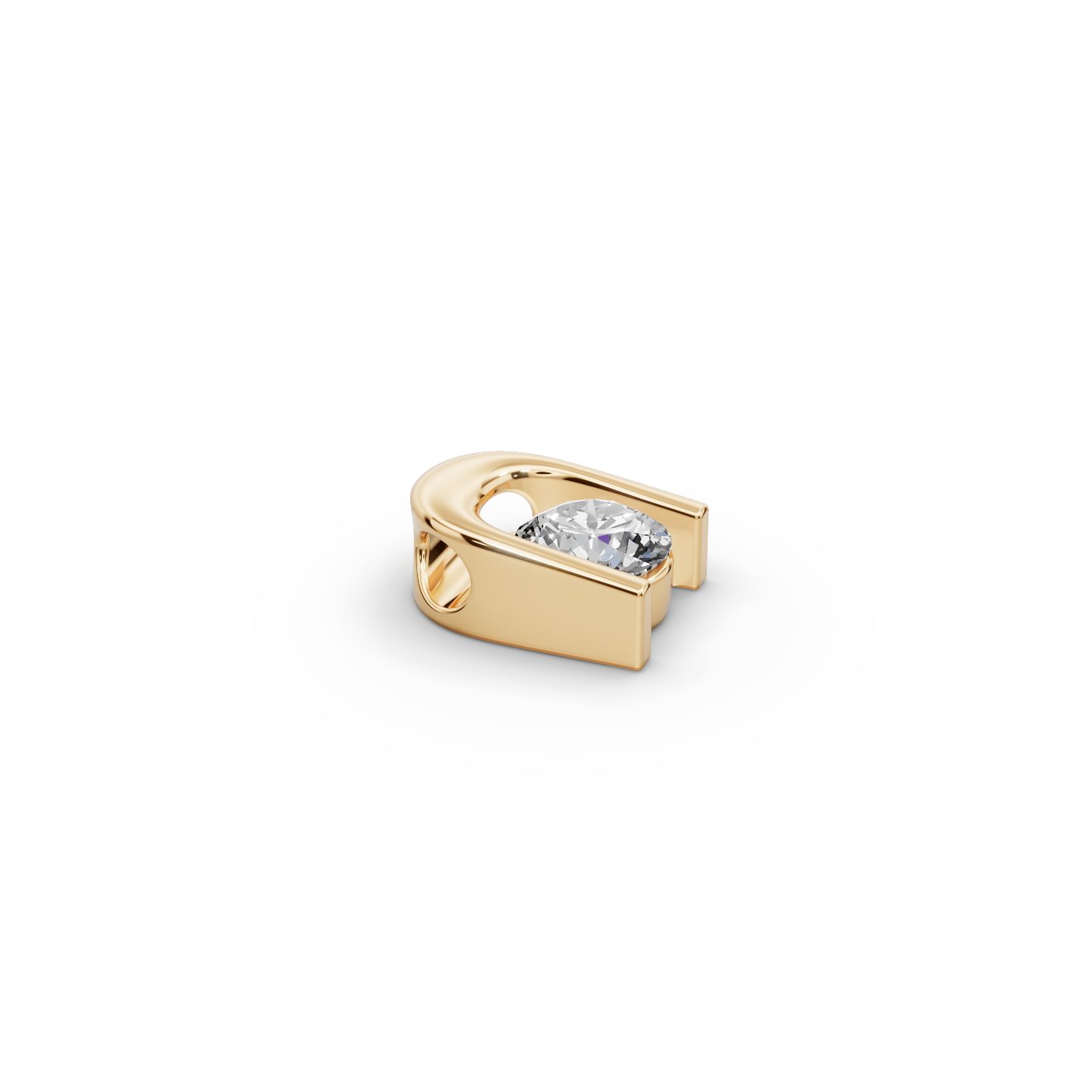 Eternal Dew Round Lab-Grown Diamond Solitaire Pendant in yellow gold