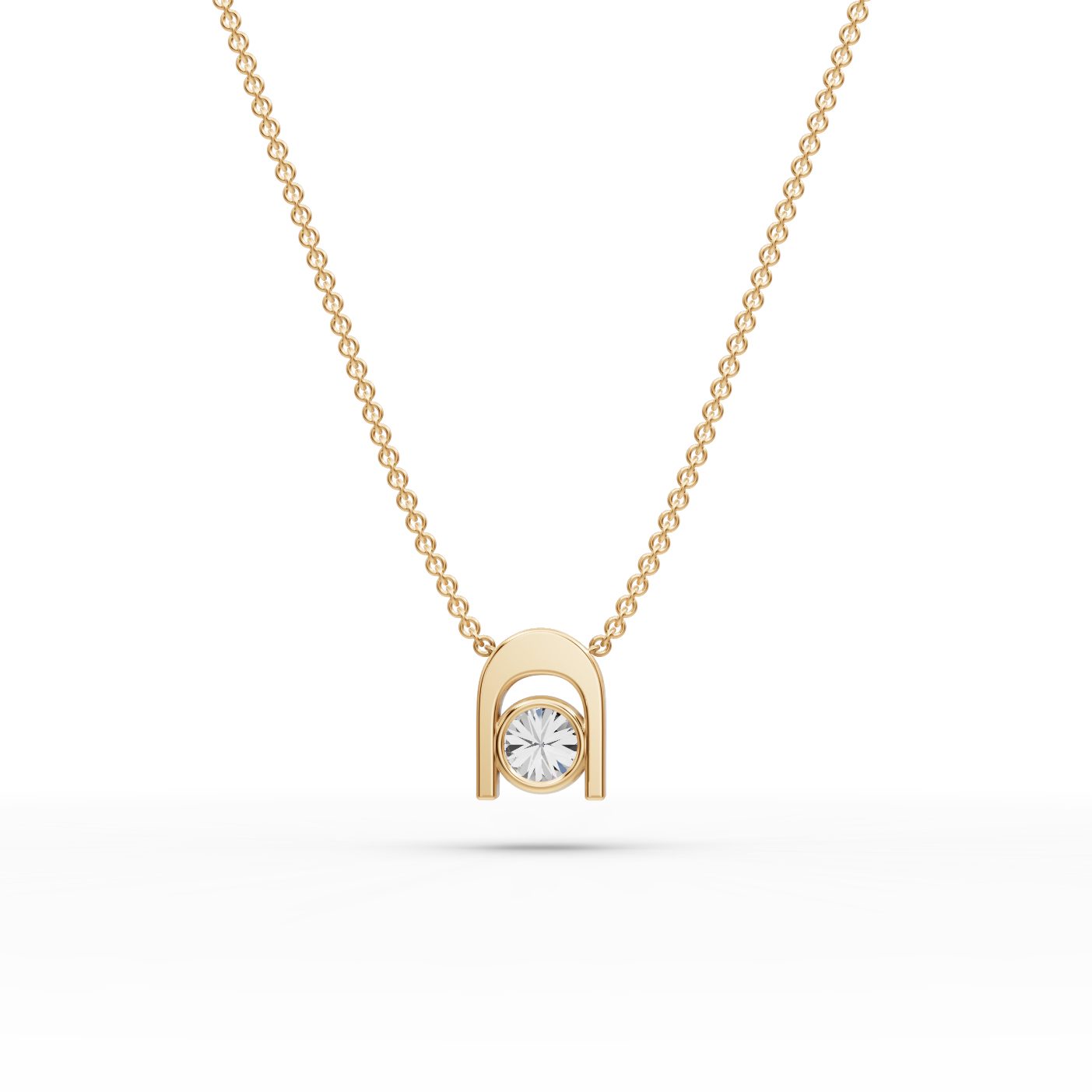 Eternal Dew Round Lab-Grown Diamond Solitaire Pendant in yellow gold