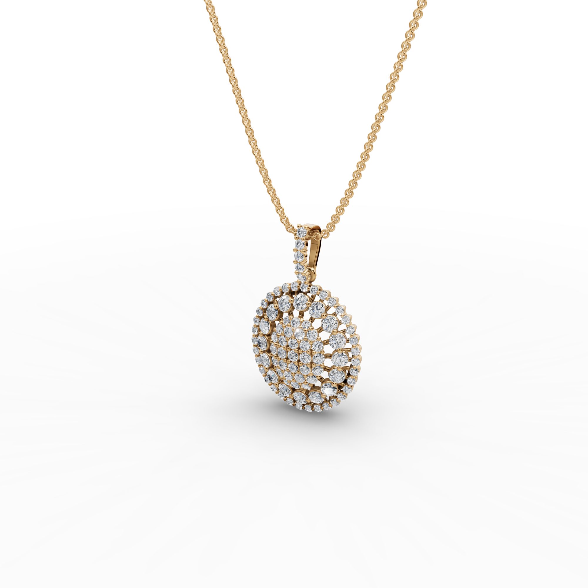 Infinite Grace Round Lab-Grown Diamond Cluster Pendant in yellow gold