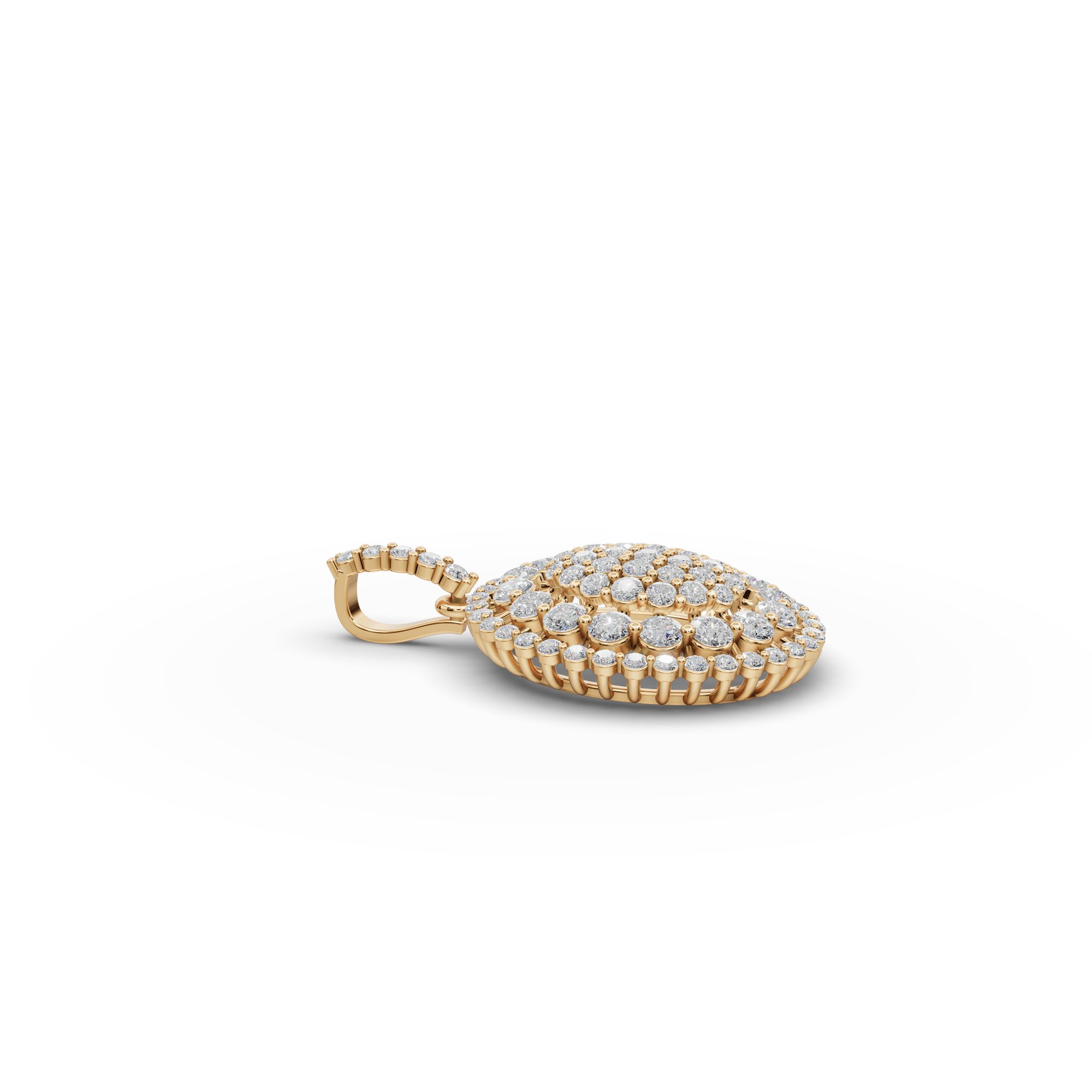 Infinite Grace Round Lab-Grown Diamond Cluster Pendant in yellow gold