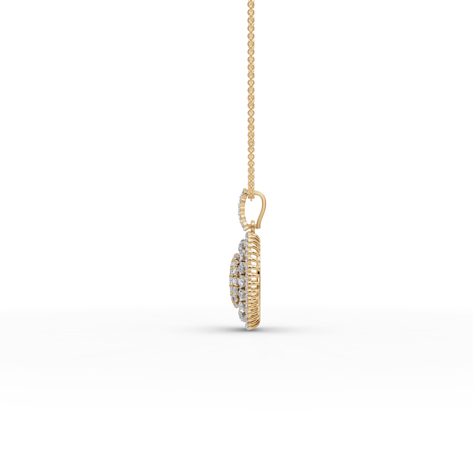 Infinite Grace Round Lab-Grown Diamond Cluster Pendant in yellow gold