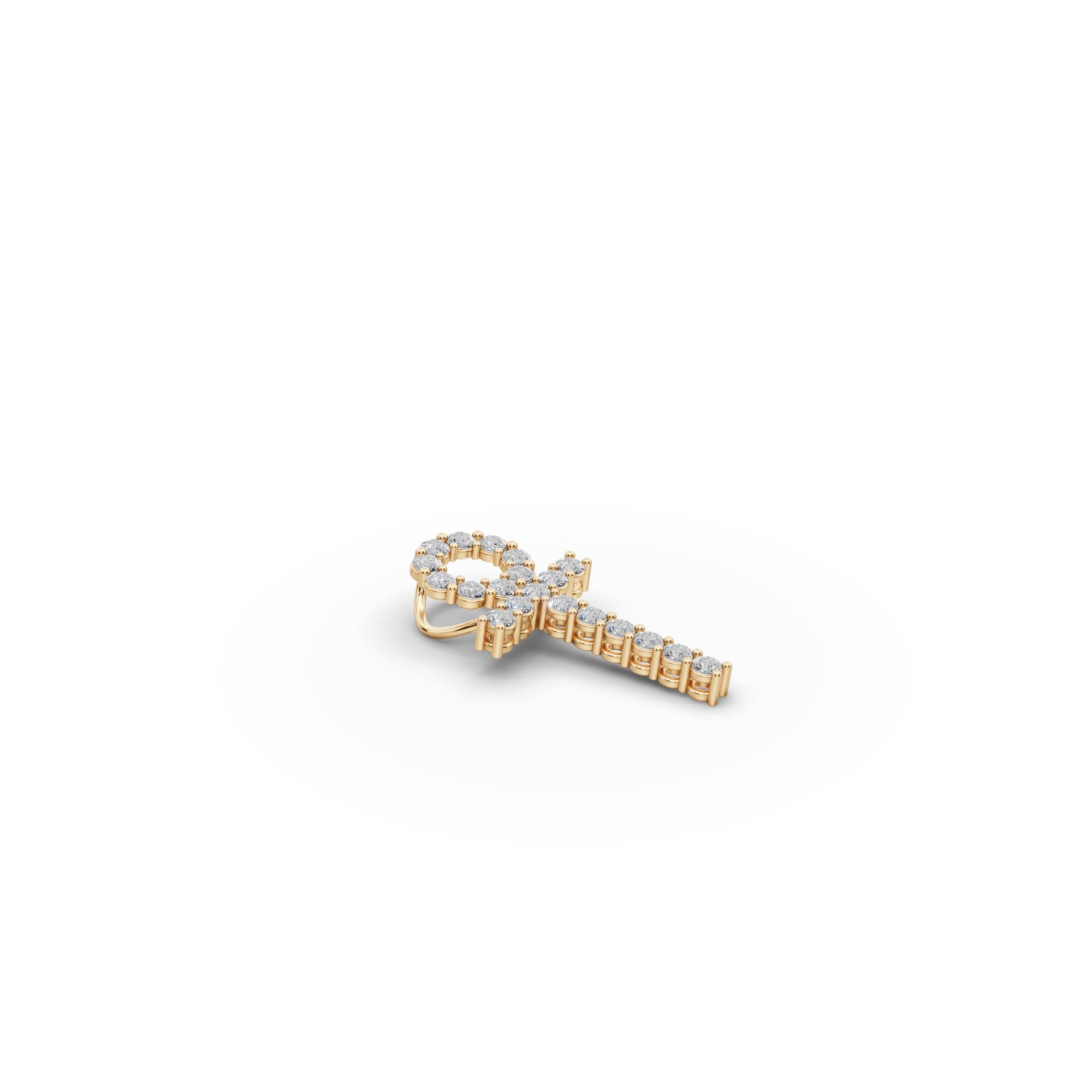 Endless Light Ankh Lab-Grown Diamond Pendant in yellow gold
