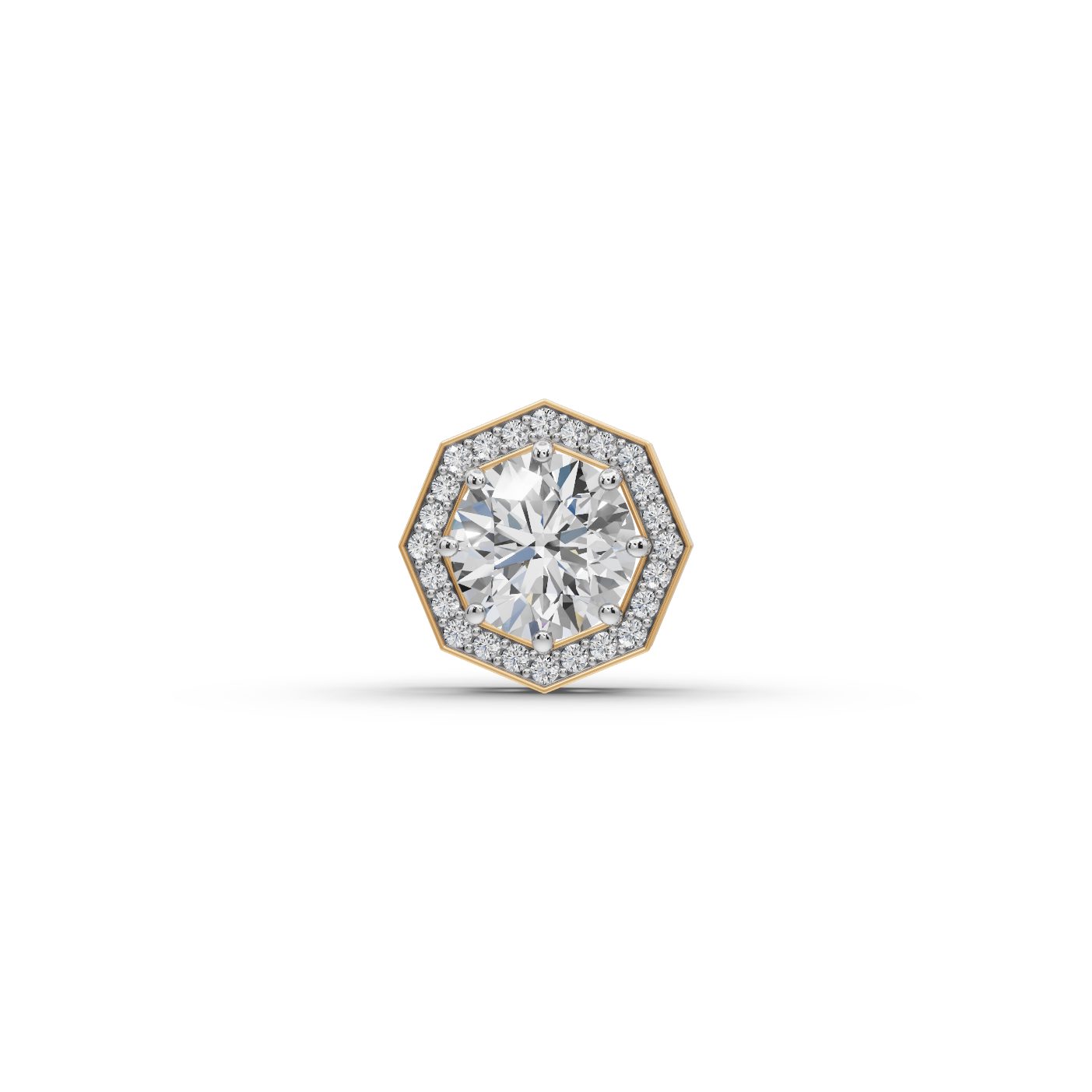 Eternal Glow Round Lab-Grown Diamond Halo Pendant in yellow gold, set with lab-grown diamonds
