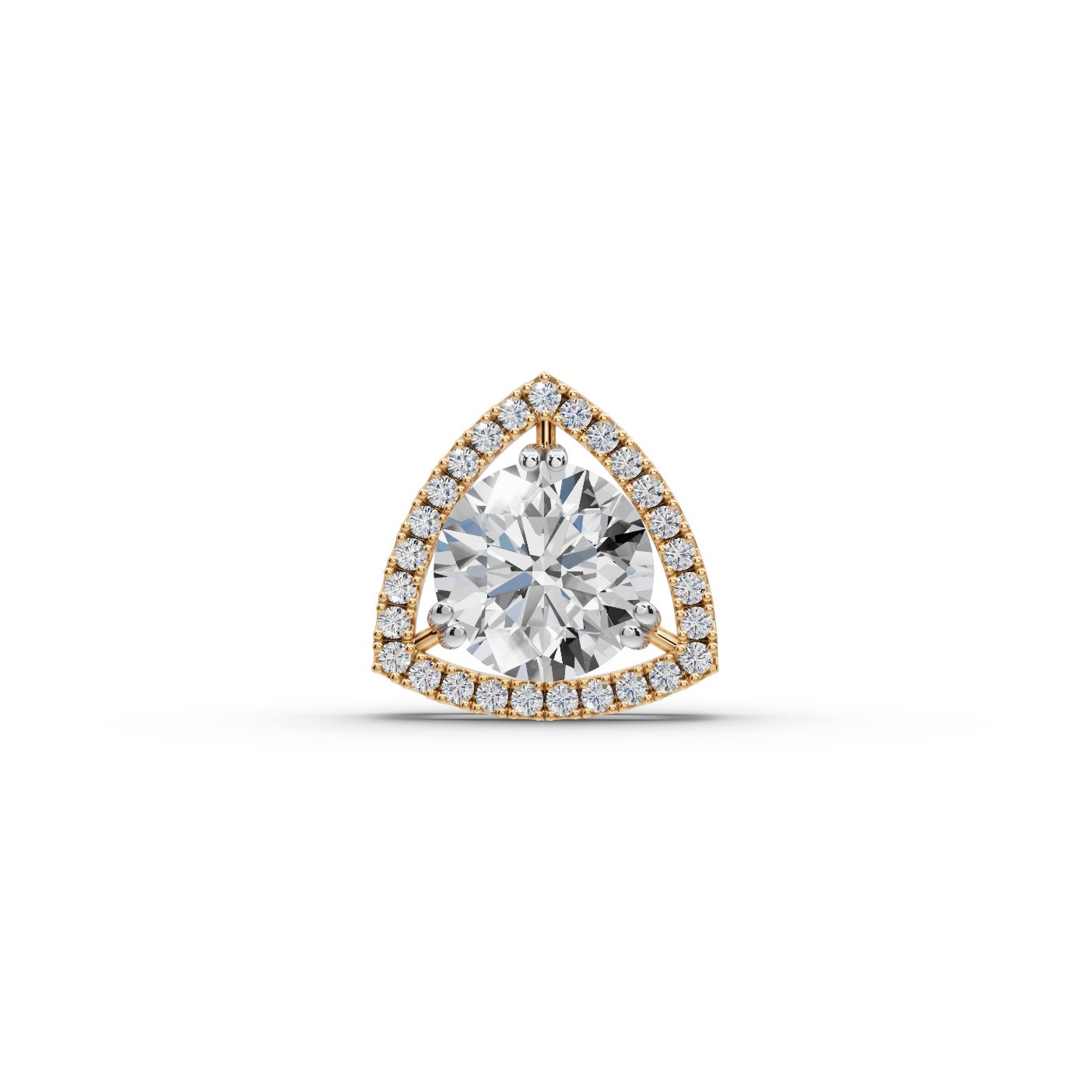 Timeless Dew Round Lab-Grown Diamond Halo Pendant in yellow gold, set with lab-grown diamonds