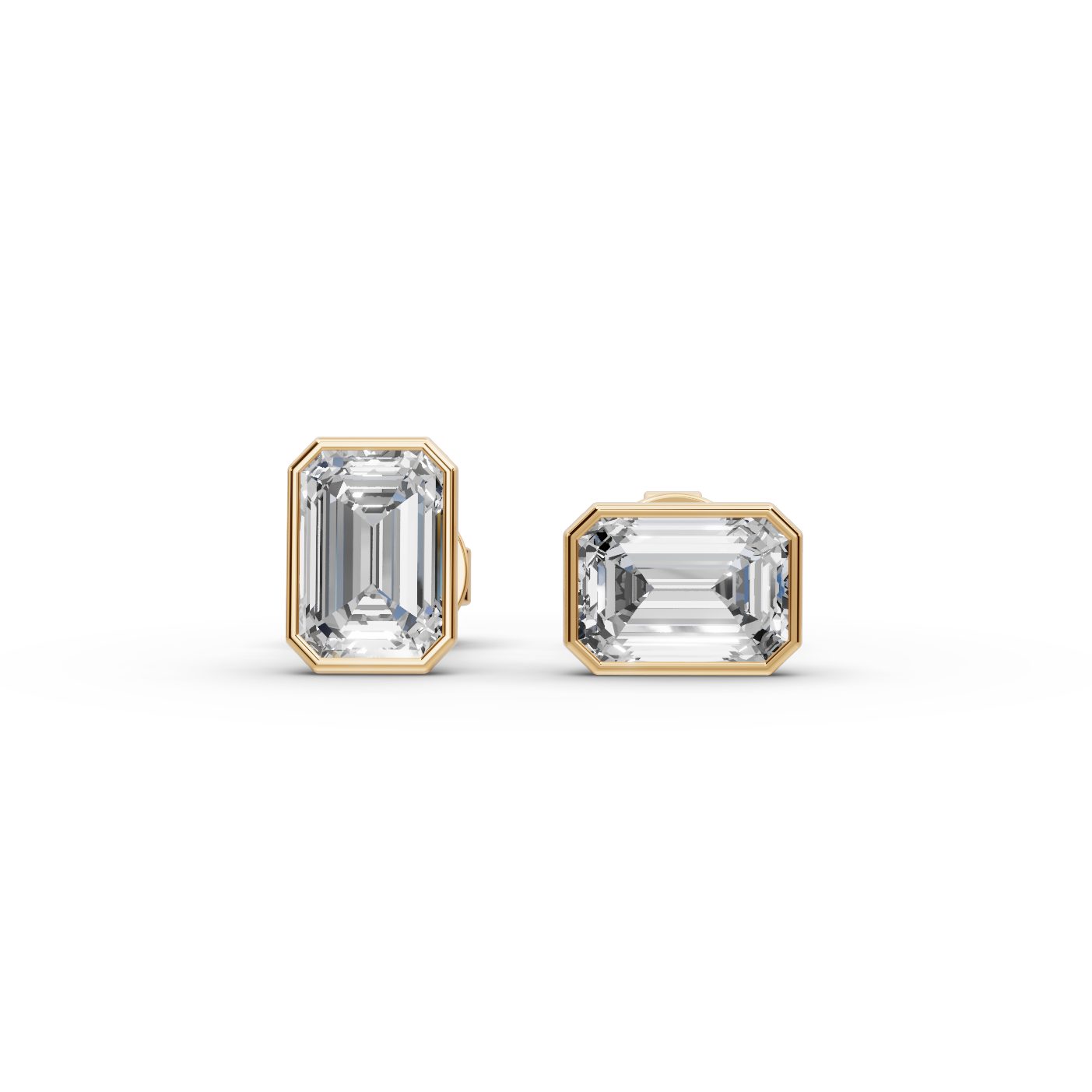Morning Aura Emerald Lab-Grown Diamond Studs Earring in yellow gold