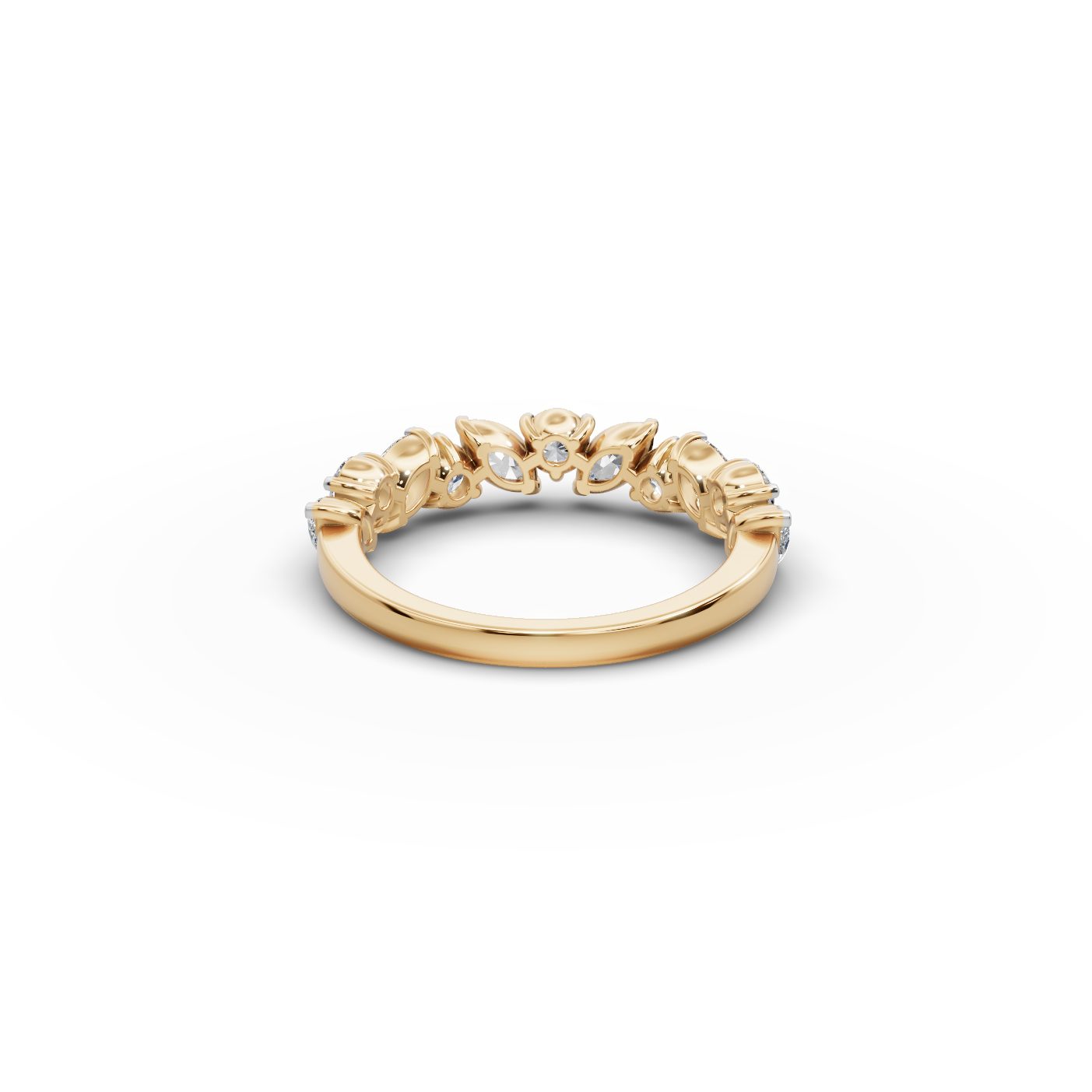 Graceful Reverie Marquise Lab-Grown Diamond Bands Ring in yellow gold