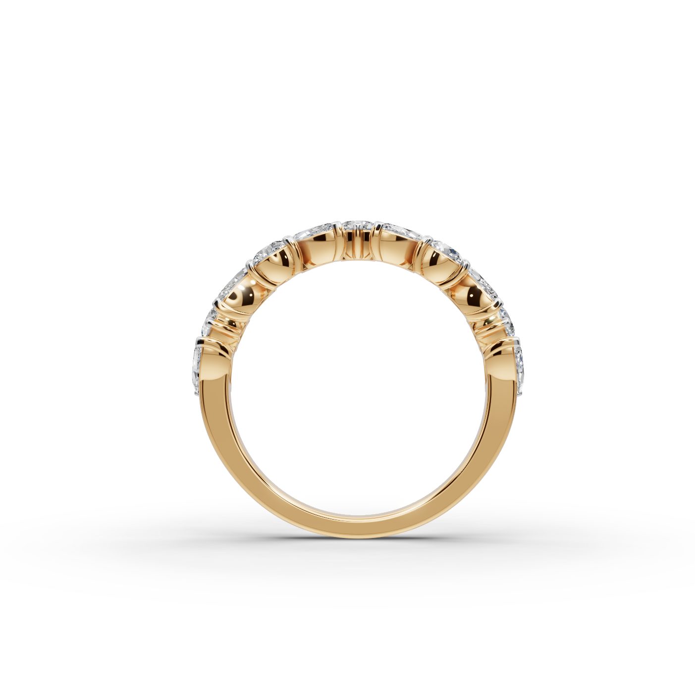 Graceful Reverie Marquise Lab-Grown Diamond Bands Ring in yellow gold