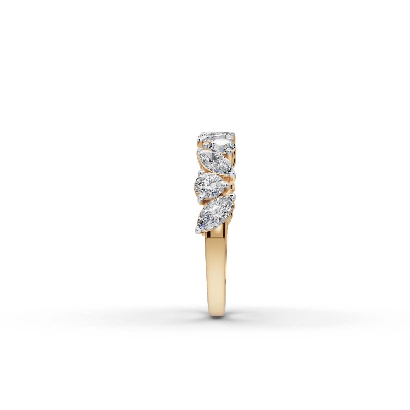 Graceful Reverie Marquise Lab-Grown Diamond Bands Ring in yellow gold