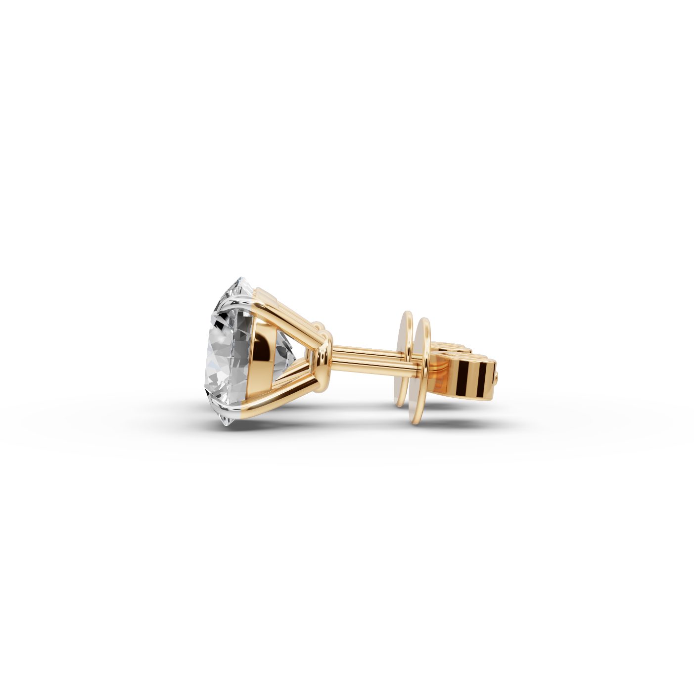 Delicate Ember Round Lab-Grown Diamond Studs Earring in yellow gold