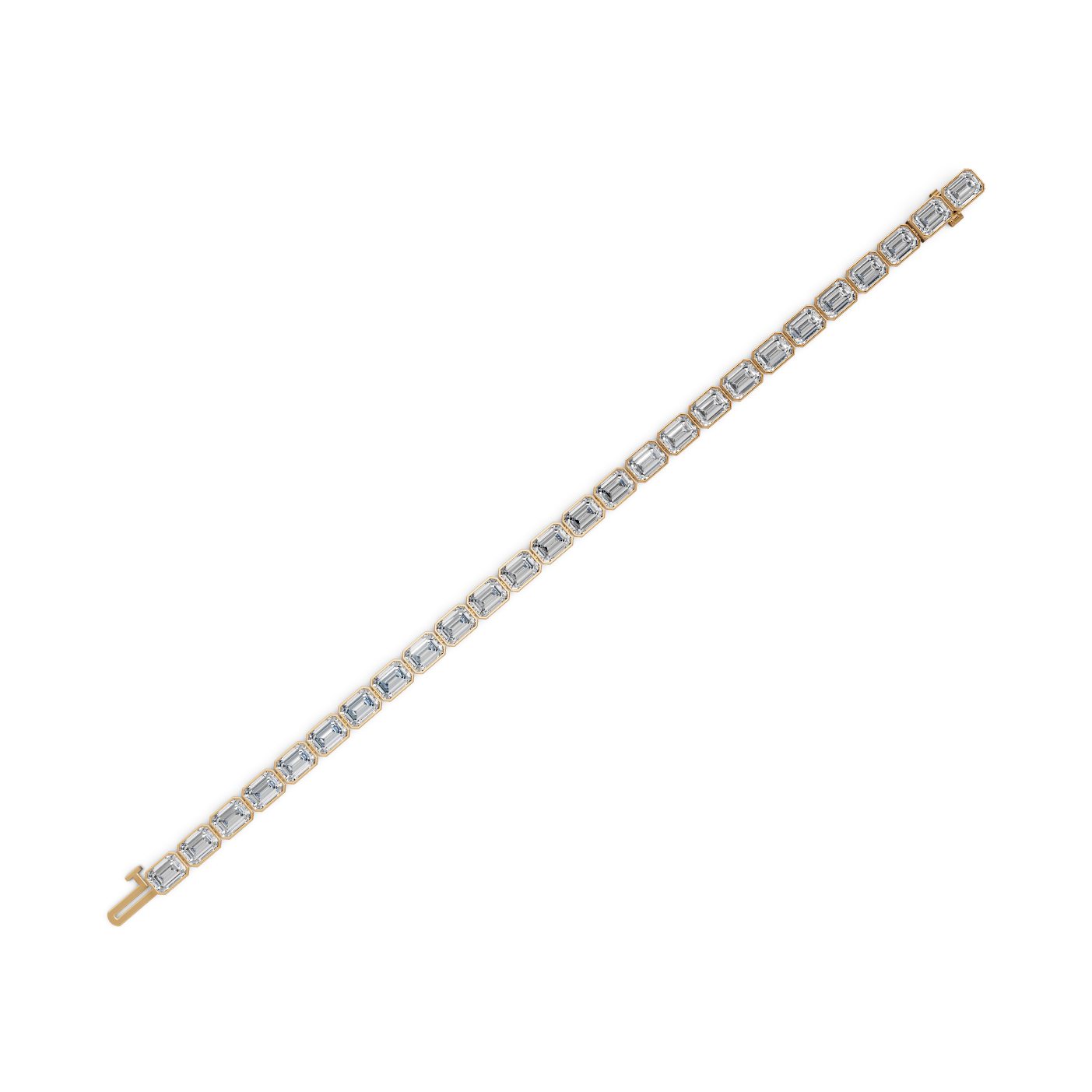 Opulent Aura Emerald Lab-Grown Diamond Tennis Bracelet in yellow gold