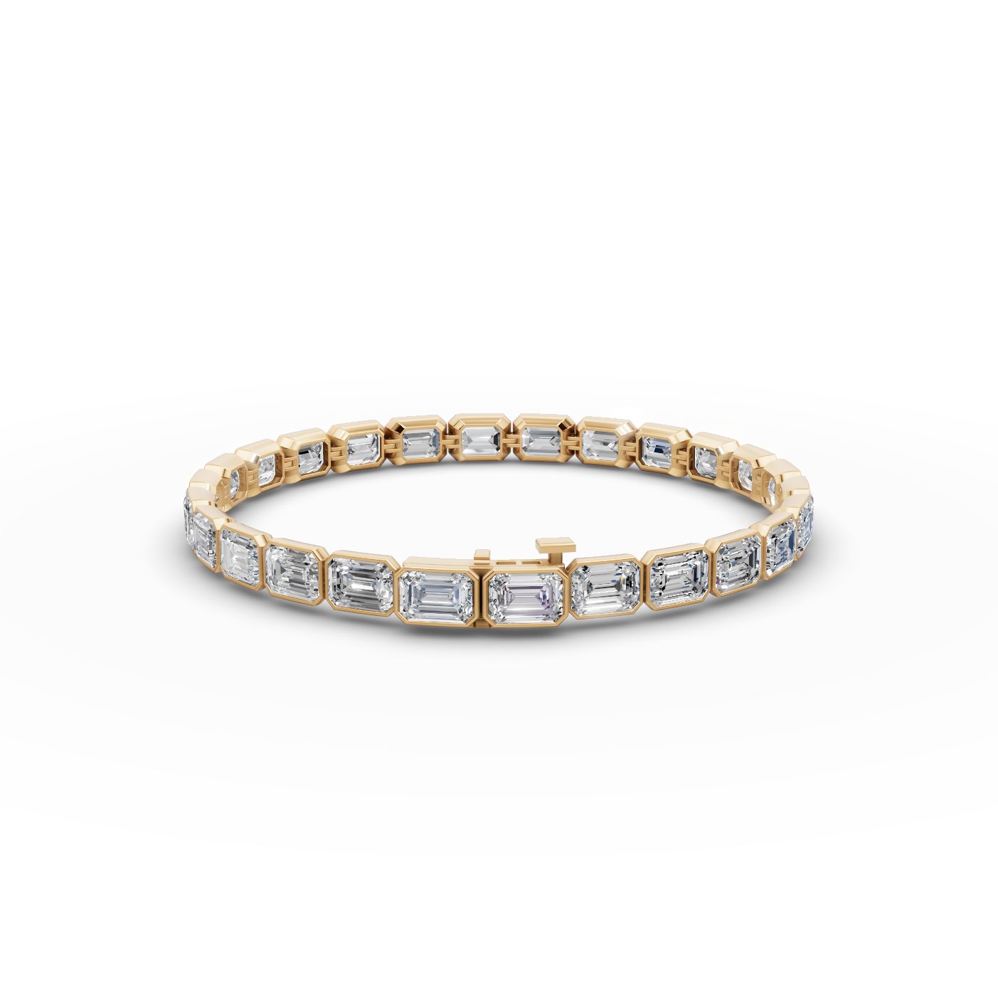 Opulent Aura Emerald Lab-Grown Diamond Tennis Bracelet in yellow gold