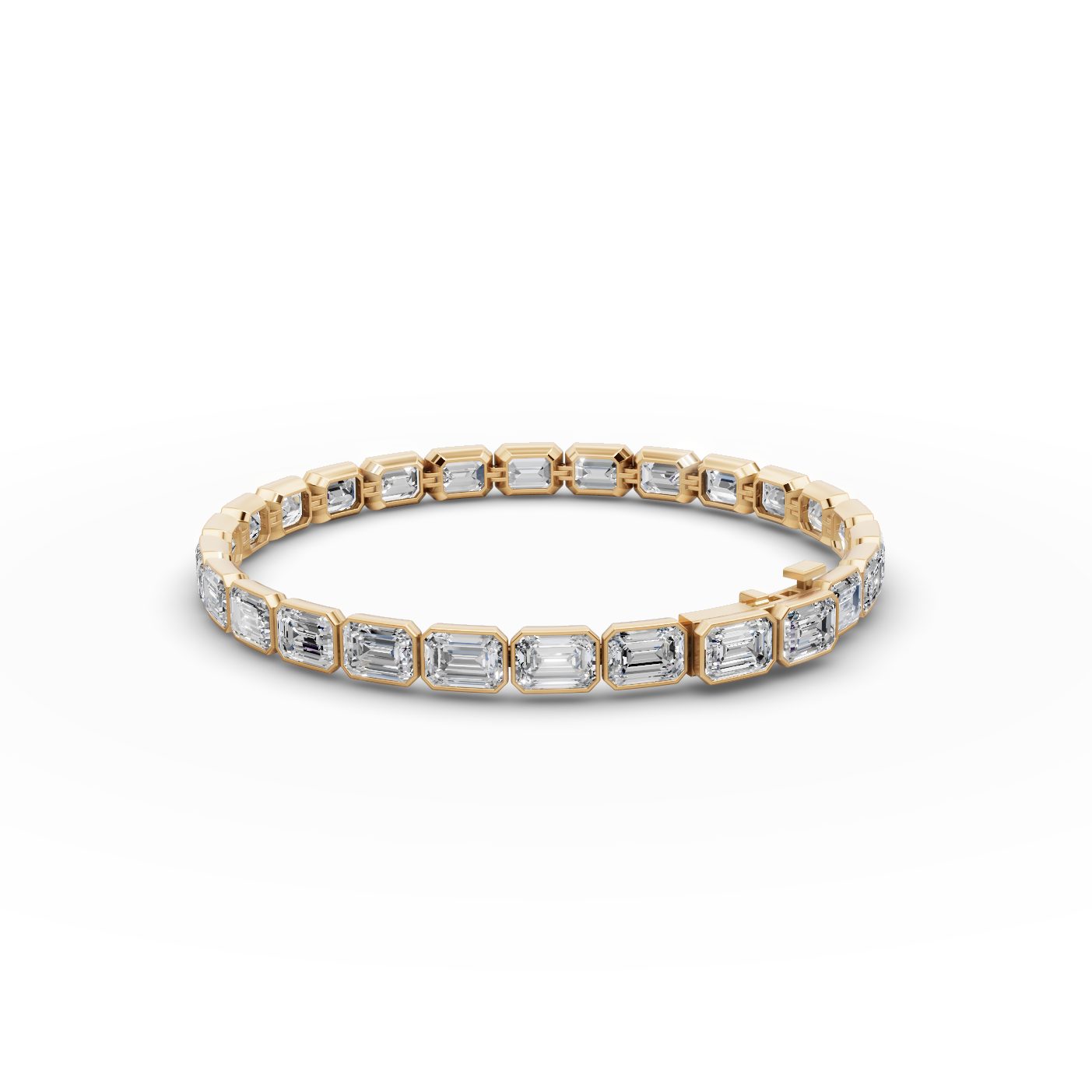 Opulent Aura Emerald Lab-Grown Diamond Tennis Bracelet in yellow gold