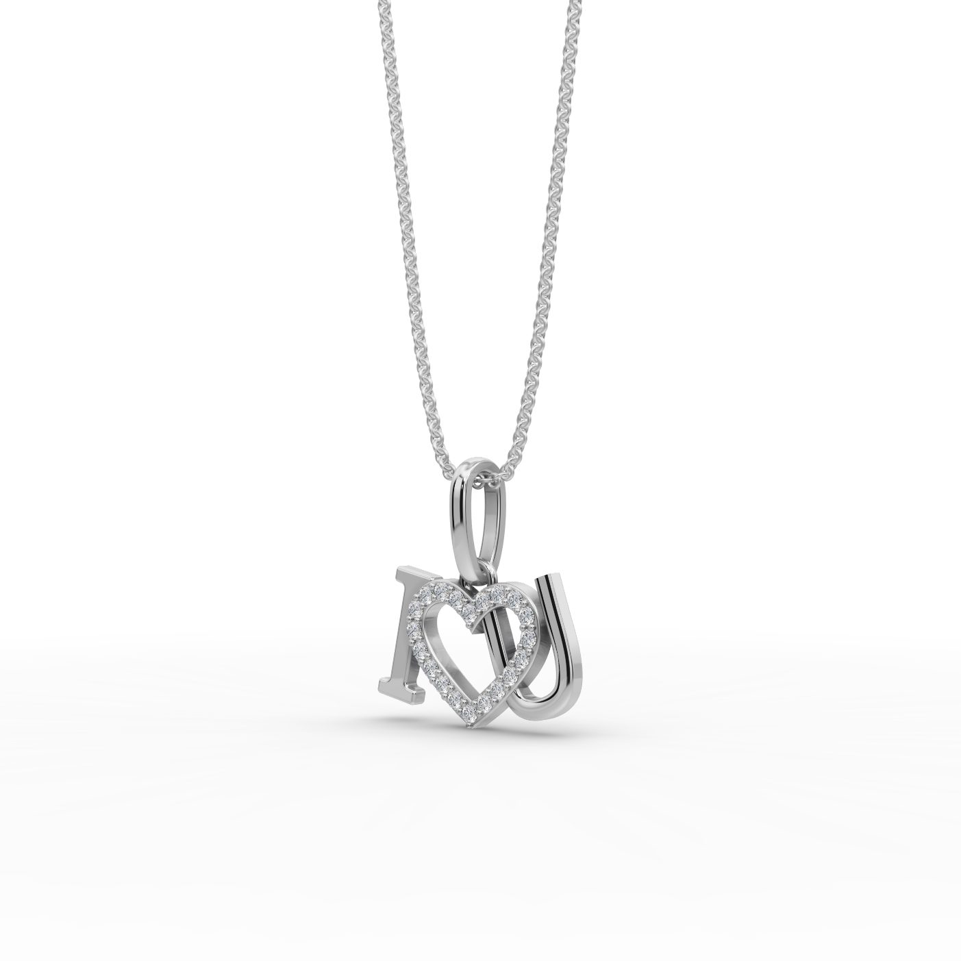 Regal Muse I Love You Lab-Grown Diamond Silver Pendant in silver