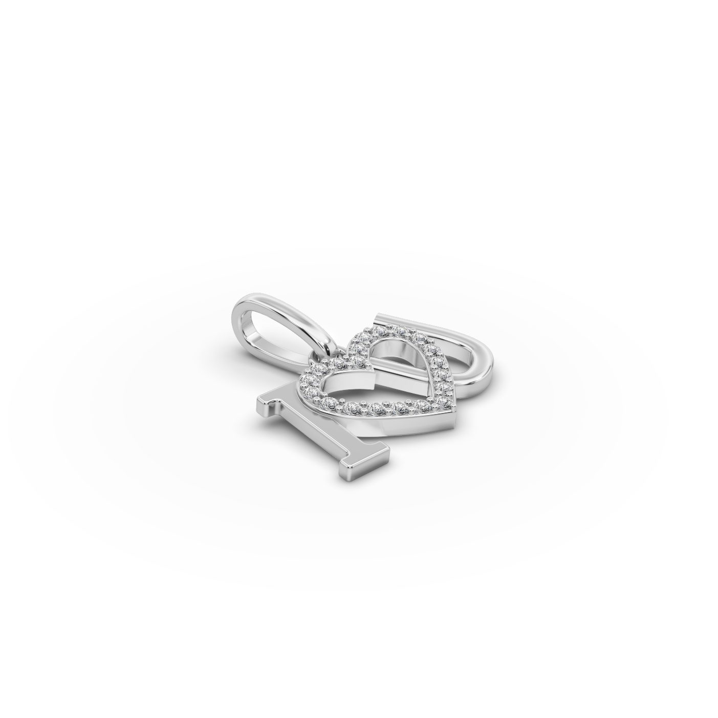 Regal Muse I Love You Lab-Grown Diamond Silver Pendant in silver