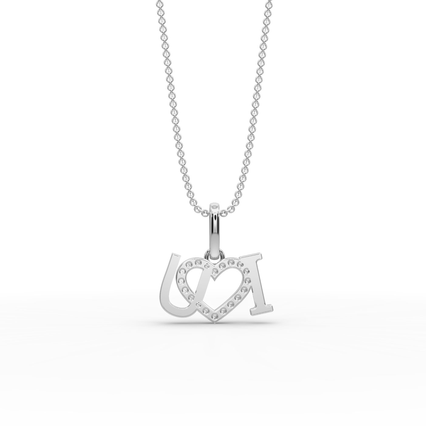 Regal Muse I Love You Lab-Grown Diamond Silver Pendant in silver
