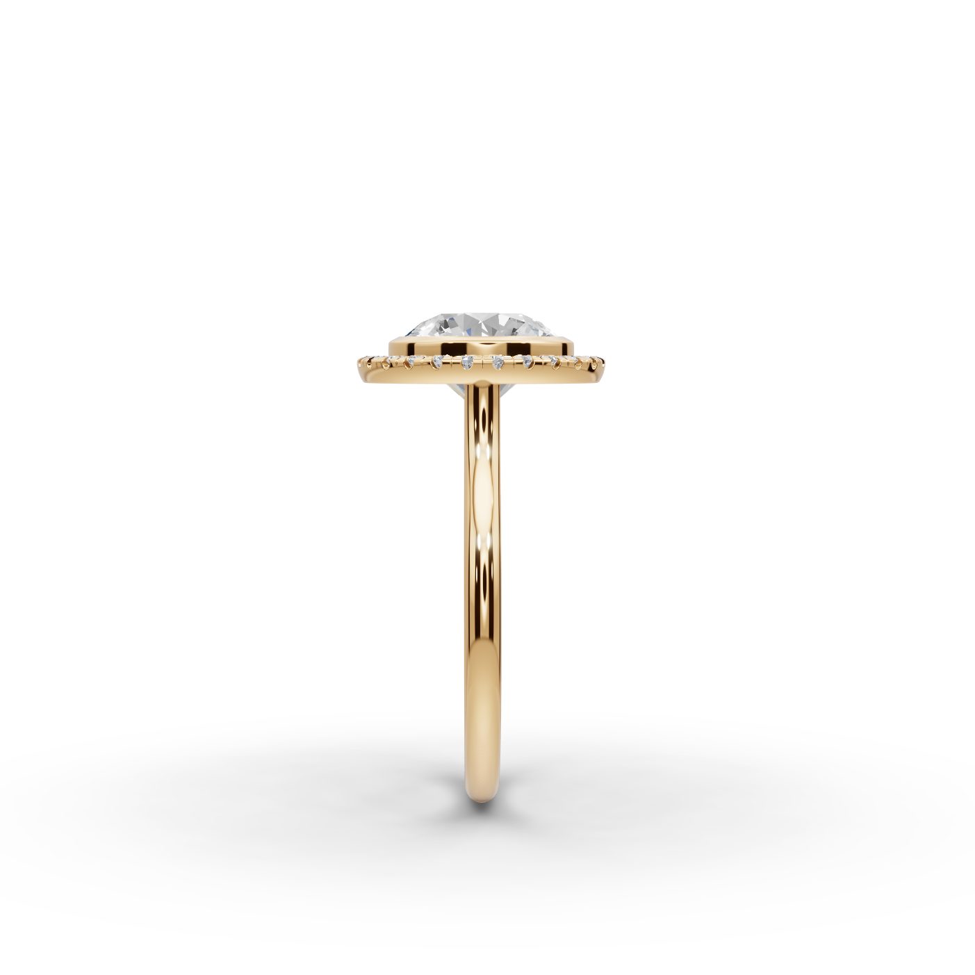 Majestic Bloom Round Lab-Grown Diamond Halo Ring in yellow gold
