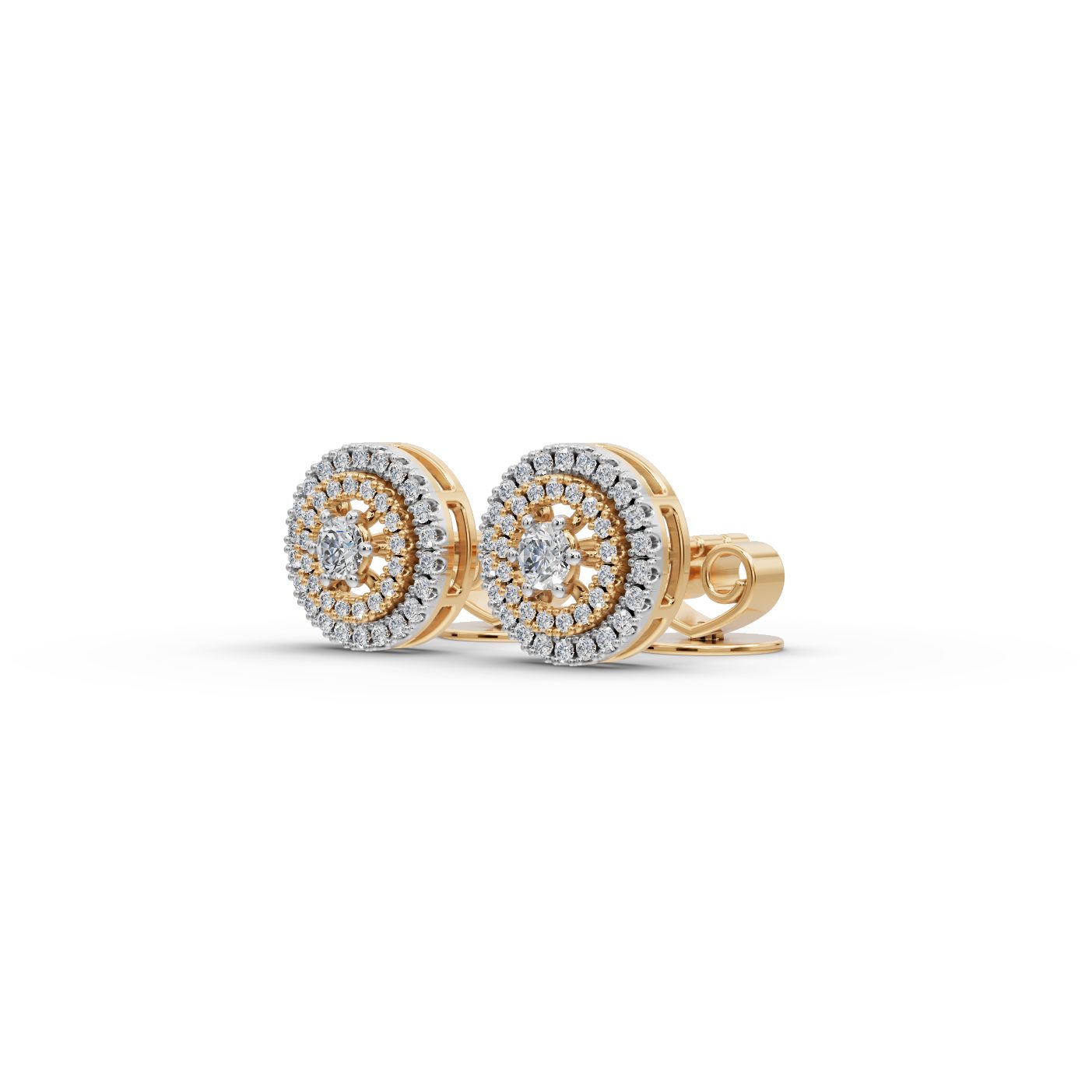 Opulent Whisper Round Lab-Grown Diamond Studs Earring in yellow gold