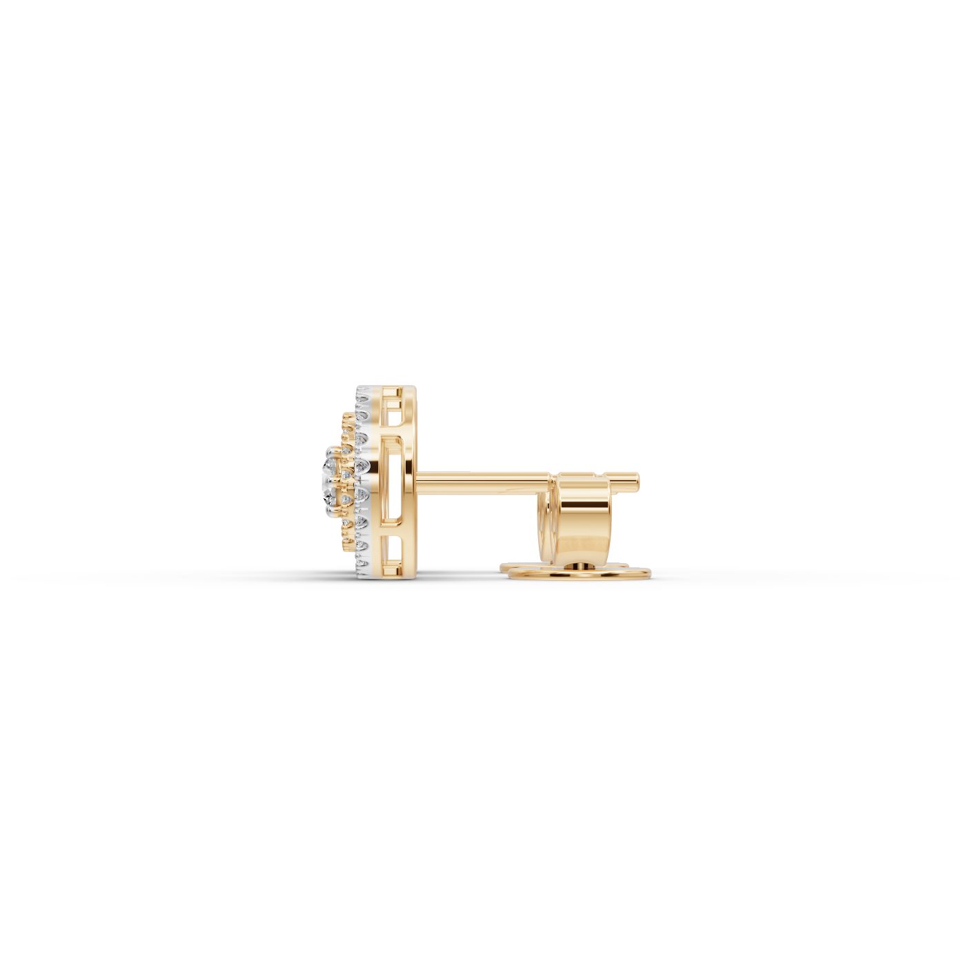 Opulent Whisper Round Lab-Grown Diamond Studs Earring in yellow gold