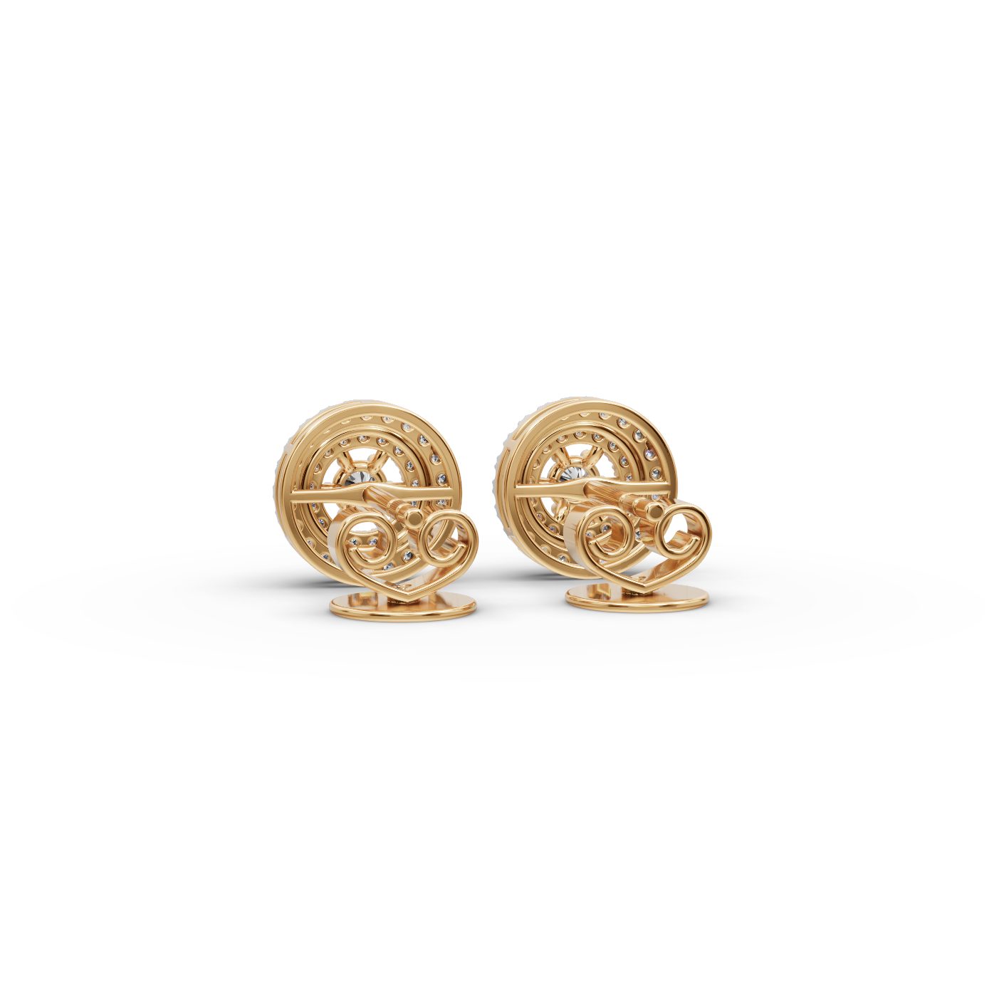 Opulent Whisper Round Lab-Grown Diamond Studs Earring in yellow gold