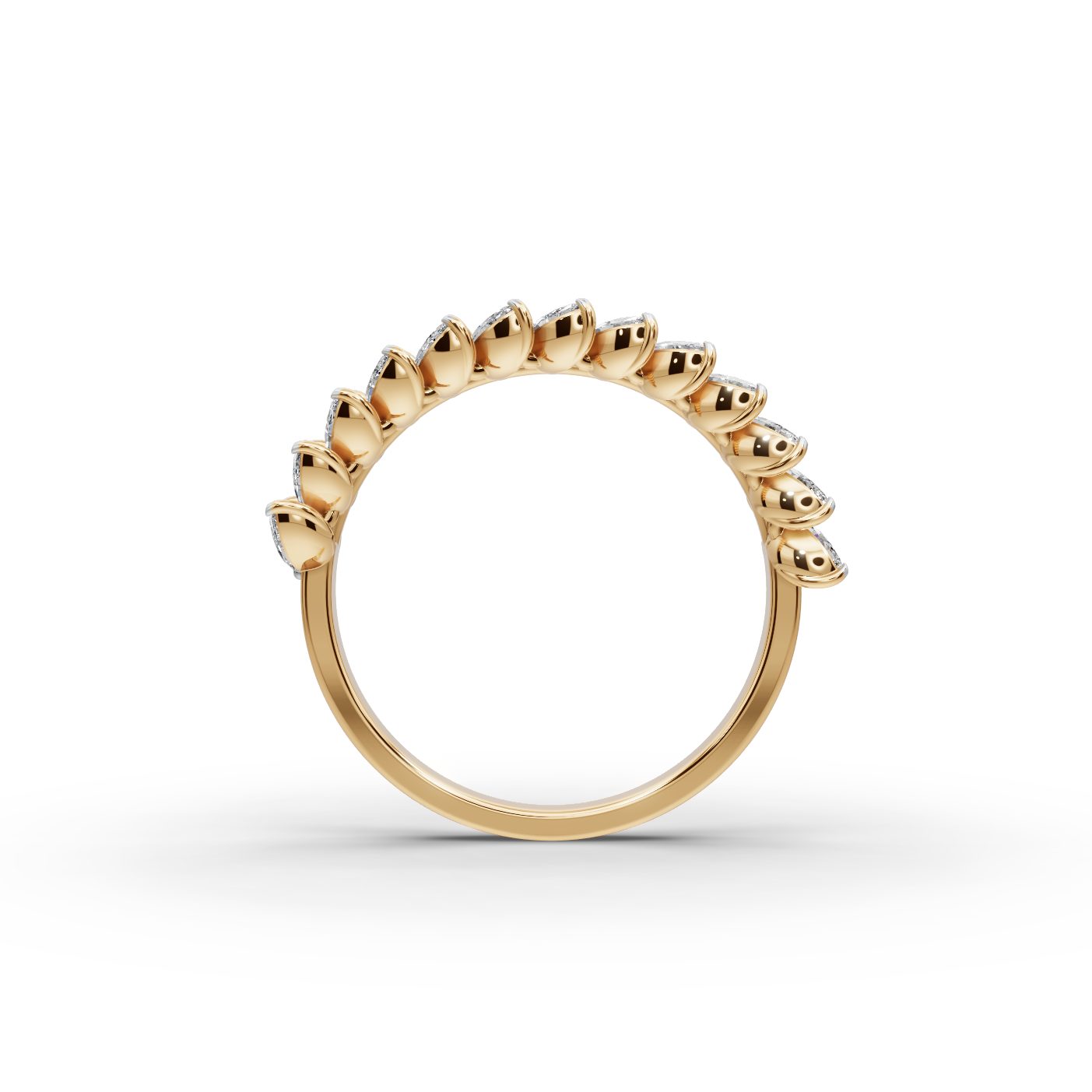 Opulent Promise Marquise Lab-Grown Diamond Bands Ring in yellow gold