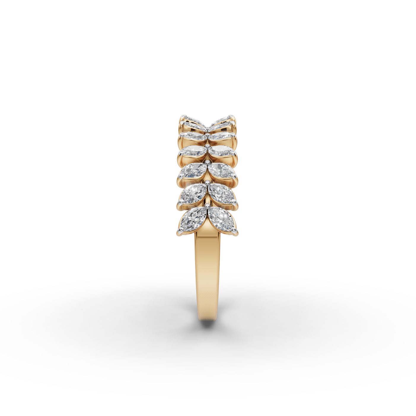 Opulent Promise Marquise Lab-Grown Diamond Bands Ring in yellow gold