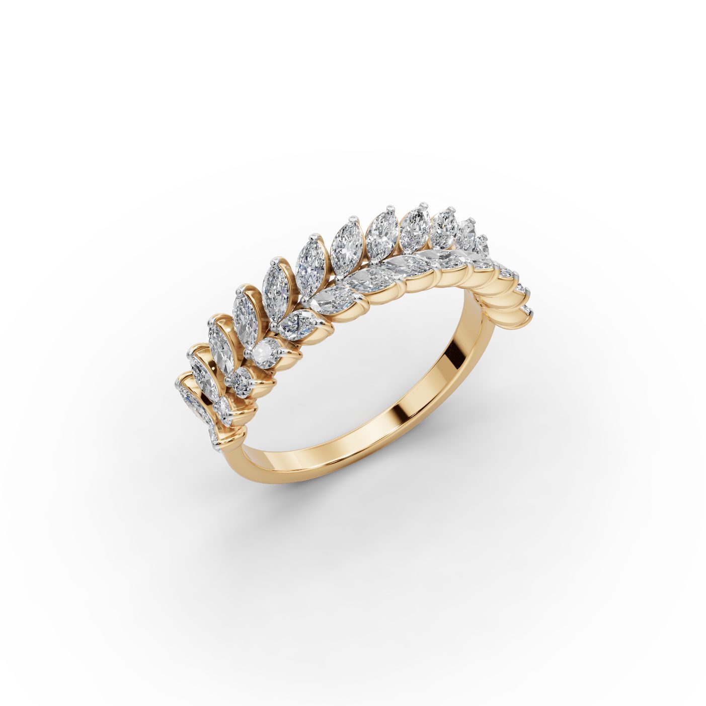 Opulent Promise Marquise Lab-Grown Diamond Bands Ring in yellow gold
