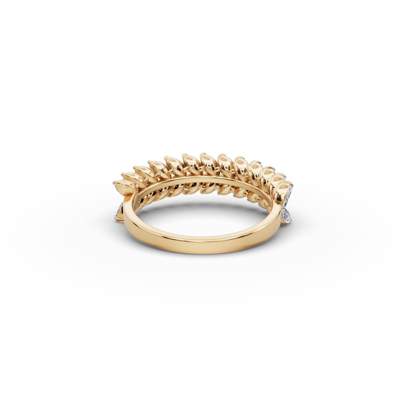 Opulent Promise Marquise Lab-Grown Diamond Bands Ring in yellow gold