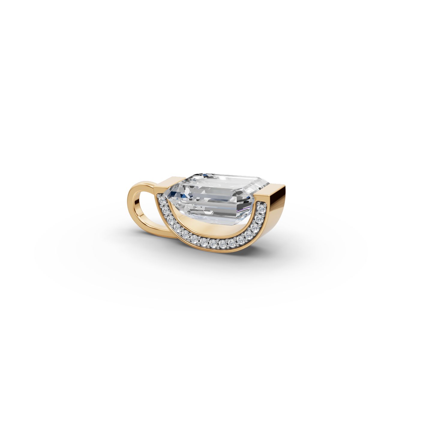 Classic Aura Emerald Lab-Grown Diamond Solitaire Pendant in yellow gold