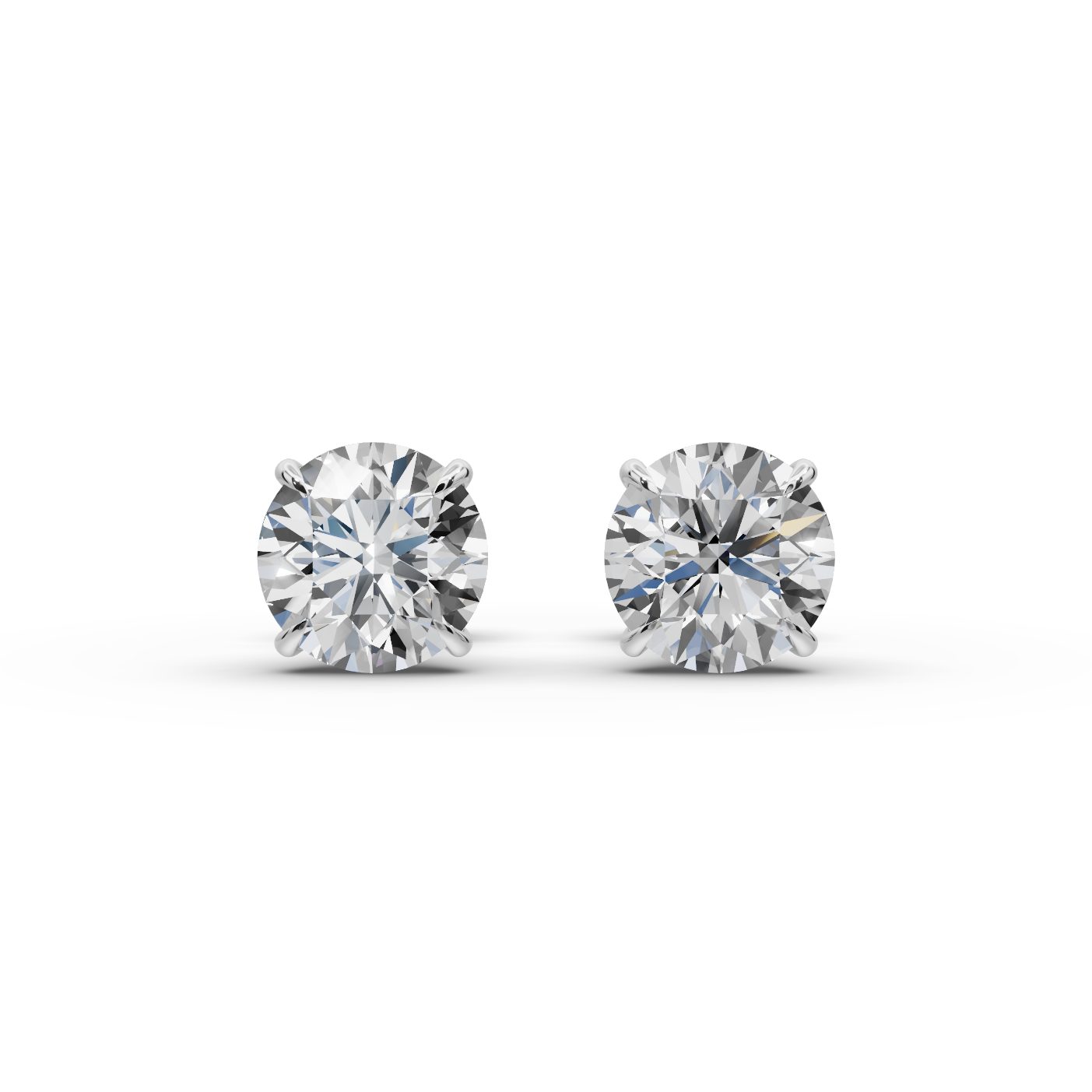 Graceful Cascade Round Lab-Grown Diamond Studs Earring in yellow gold