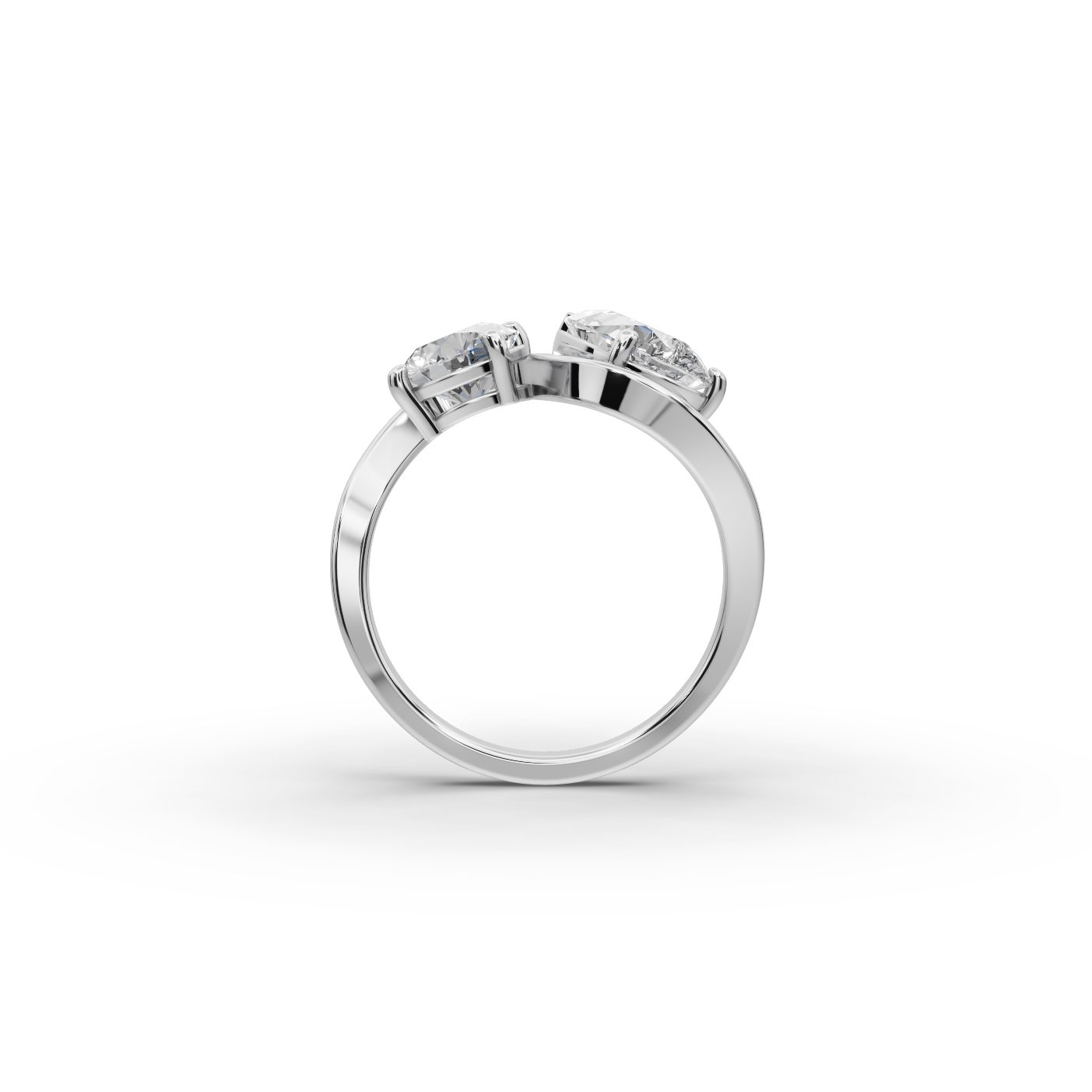 Golden Signature Pear Lab-Grown Diamond Two Stone Toi Et Moi in white gold