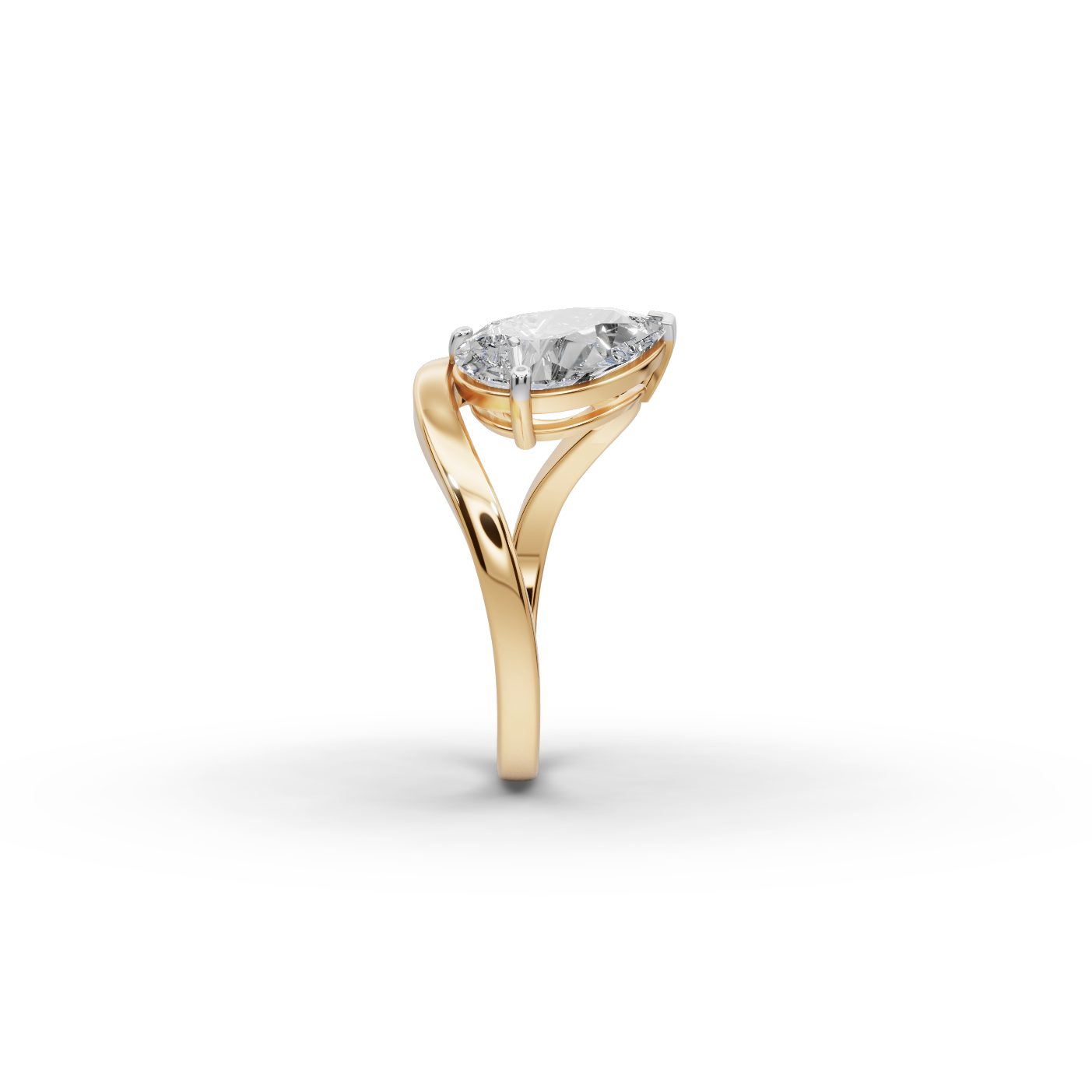Golden Signature Pear Lab-Grown Diamond Two Stone Toi Et Moi in yellow gold