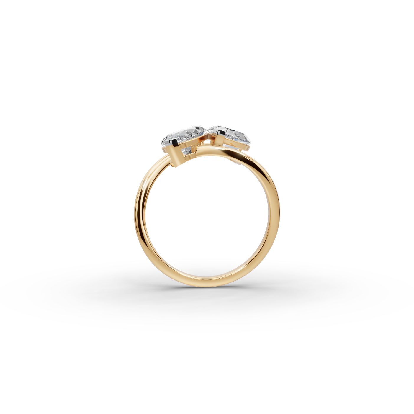 Royal Trail Marquise Lab-Grown Diamond Two Stone Toi Et Moi in yellow gold