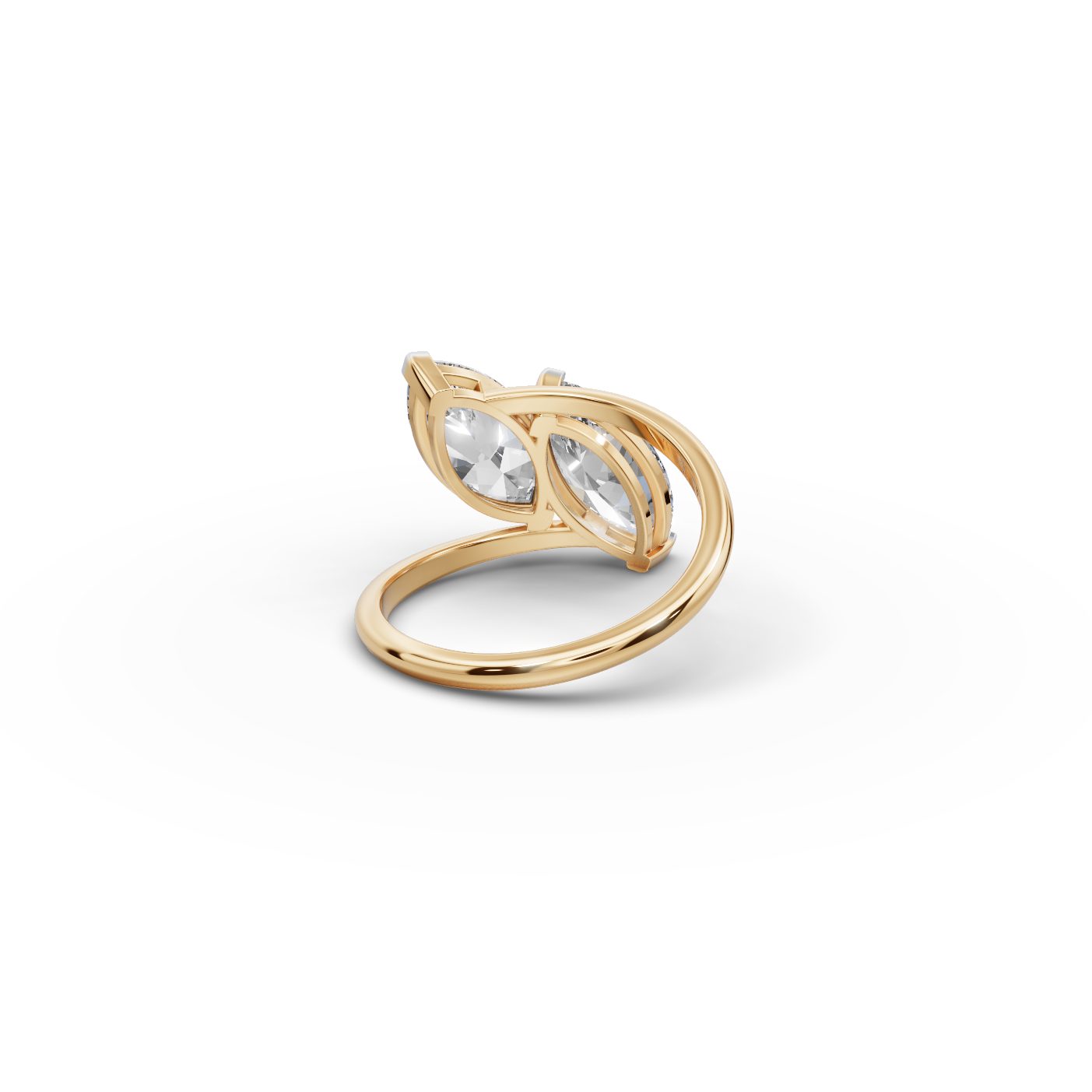 Royal Trail Marquise Lab-Grown Diamond Two Stone Toi Et Moi in yellow gold