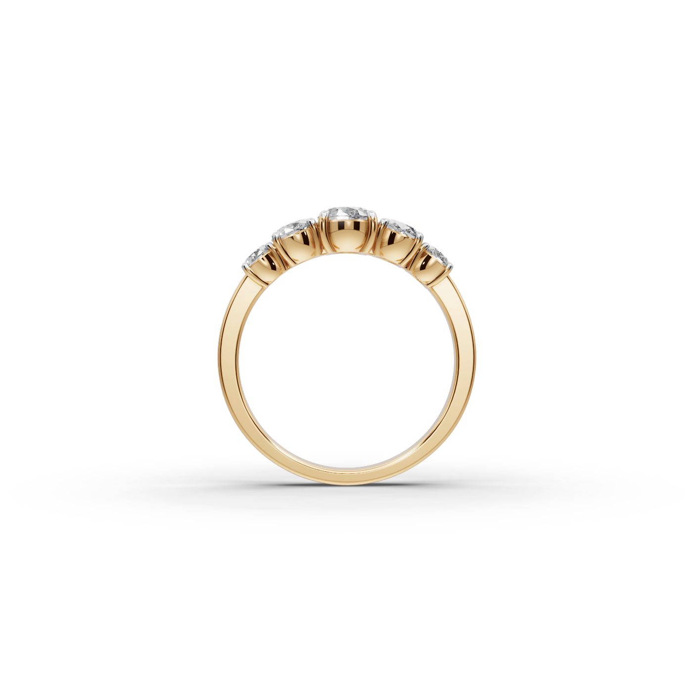 Graceful Reverie Oval Lab-Grown Diamond Five Stone Ring in yellow gold