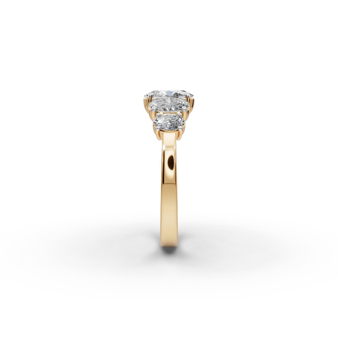 Graceful Reverie Oval Lab-Grown Diamond Five Stone Ring in yellow gold