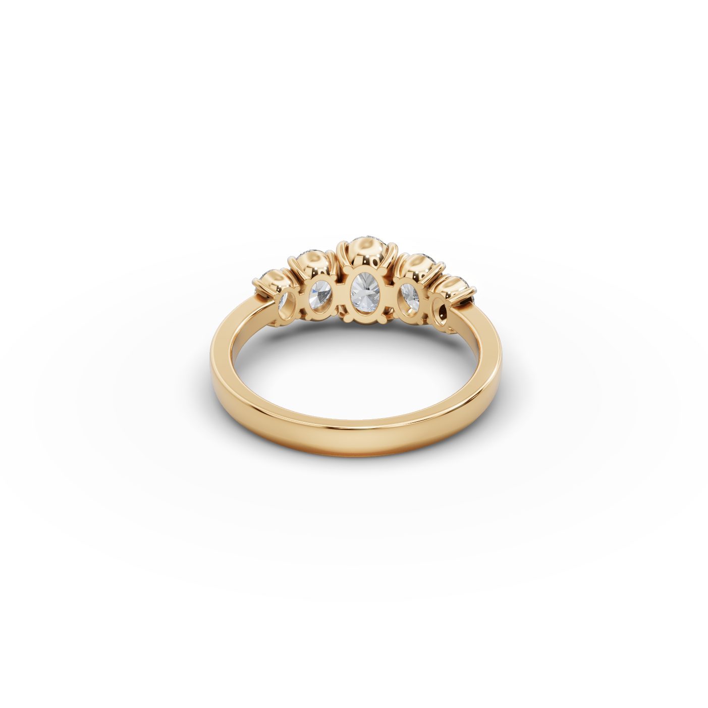 Graceful Reverie Oval Lab-Grown Diamond Five Stone Ring in yellow gold