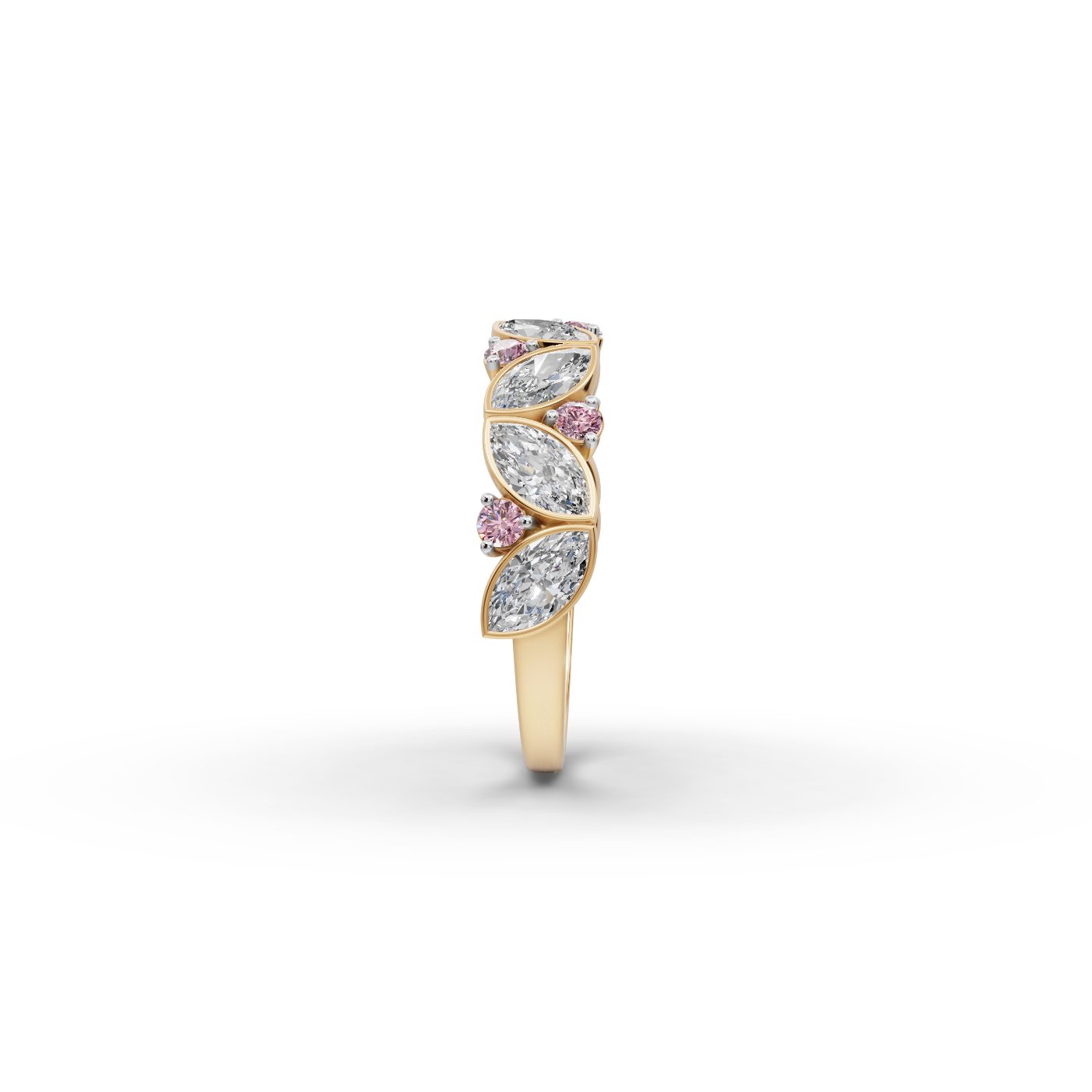 Royal Glow Marquise Lab-Grown Diamond Bands Ring in yellow gold