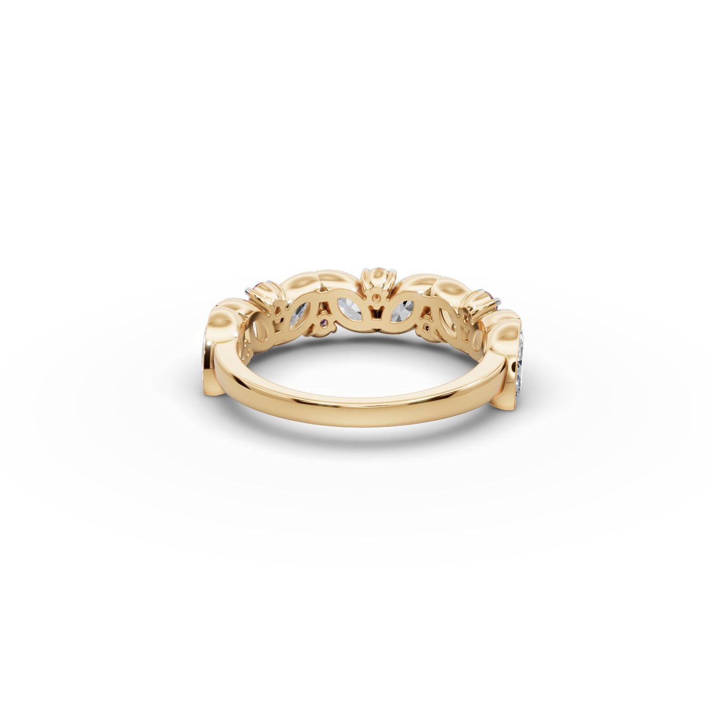 Royal Glow Marquise Lab-Grown Diamond Bands Ring in yellow gold
