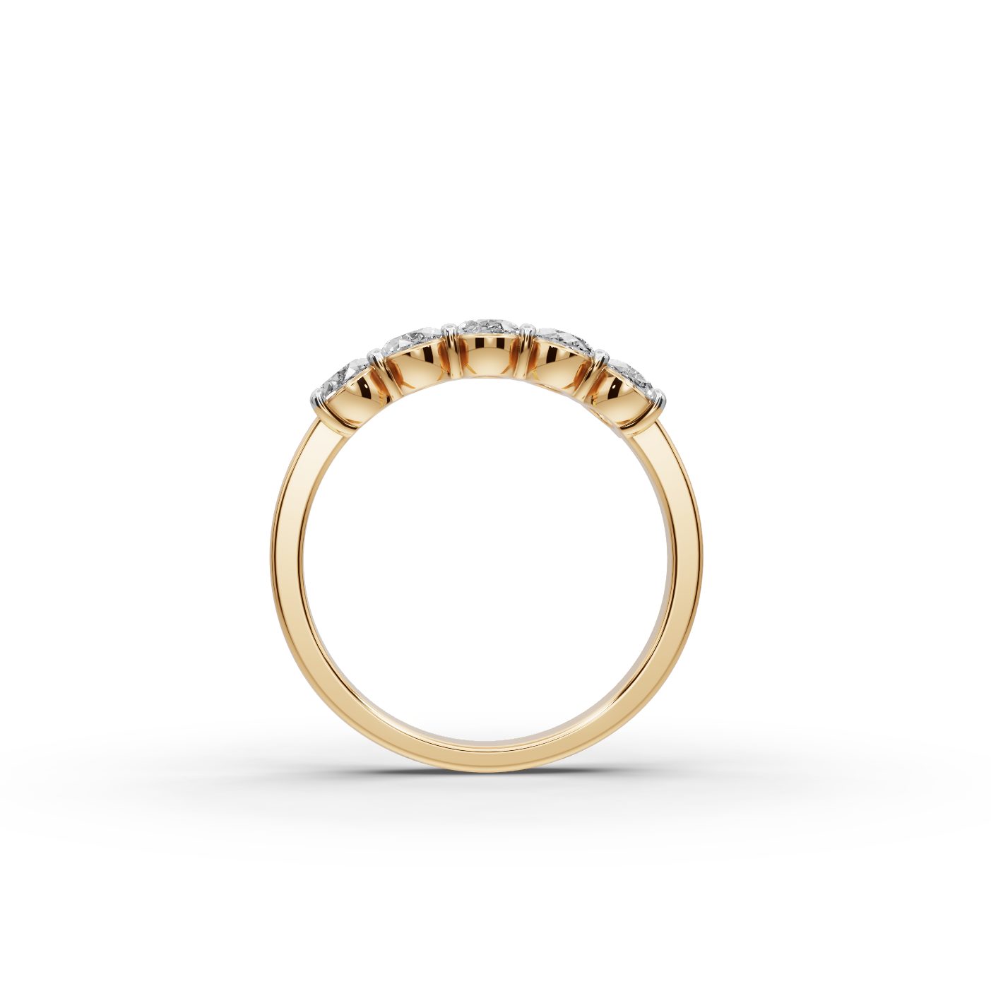 Iconic Whisper Oval Lab-Grown Diamond Five Stone Ring in yellow gold