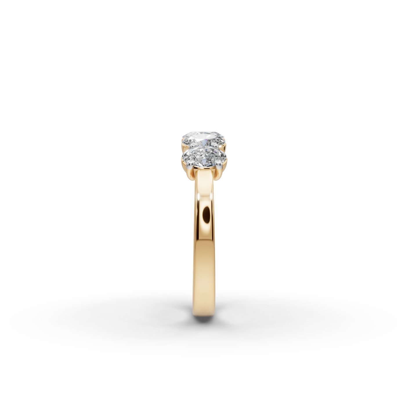 Iconic Whisper Oval Lab-Grown Diamond Five Stone Ring in yellow gold