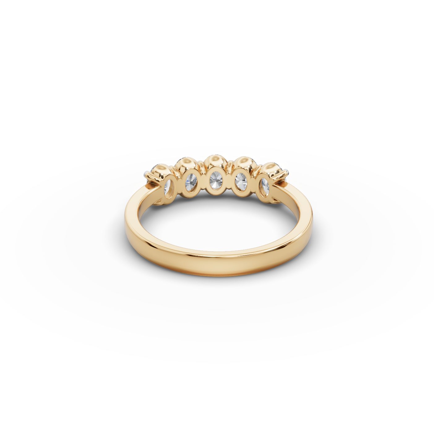 Iconic Whisper Oval Lab-Grown Diamond Five Stone Ring in yellow gold