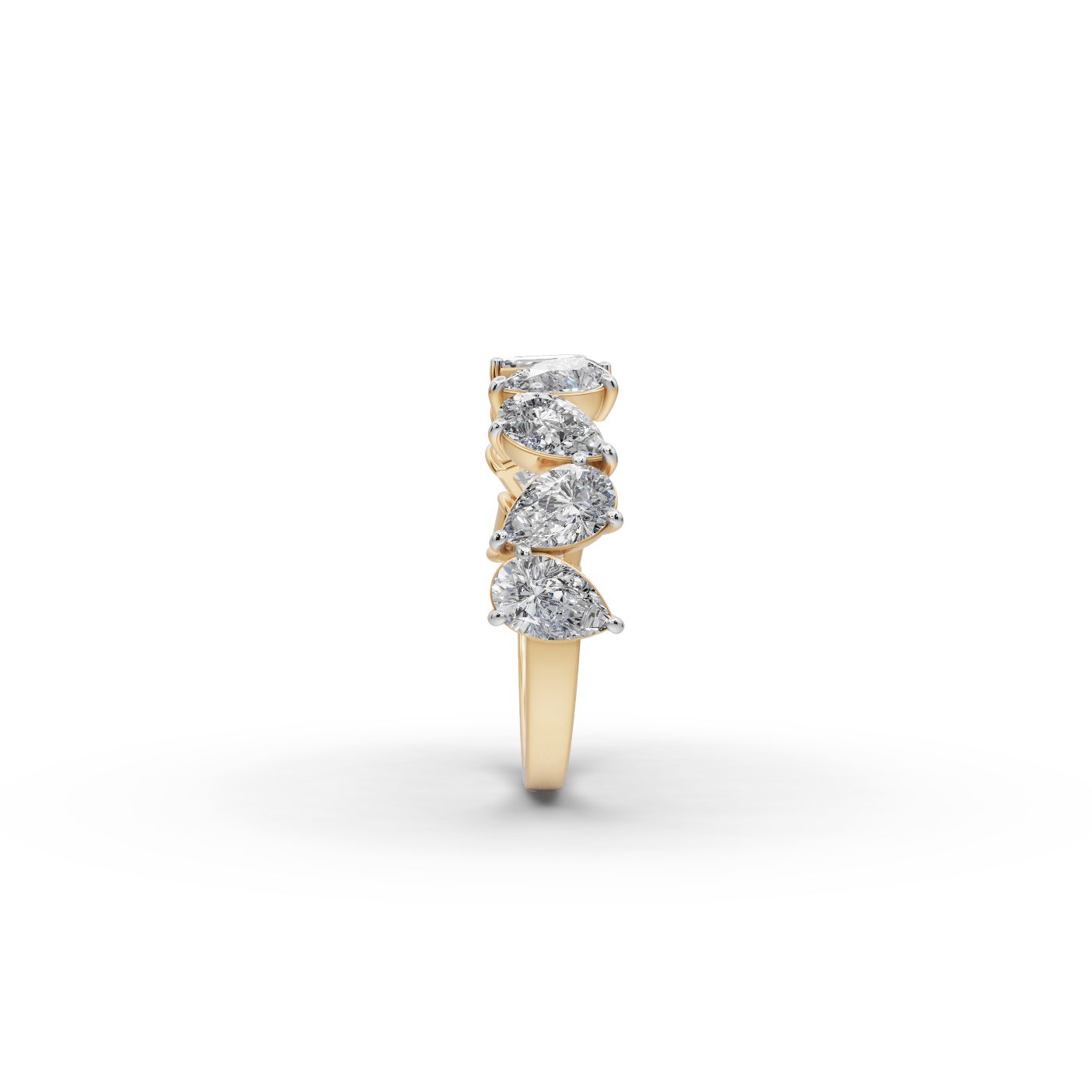 Eternal Muse Emerald Lab-Grown Diamond Bands Ring in yellow gold