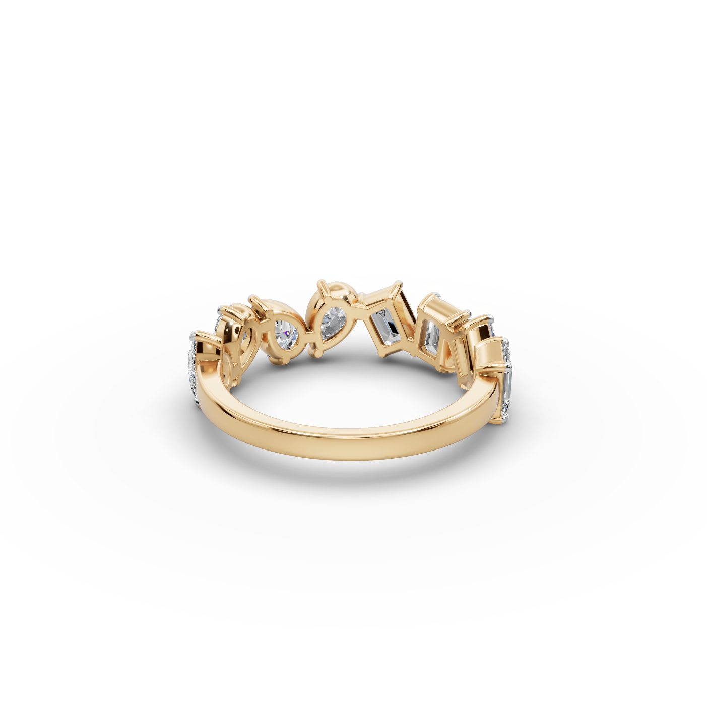 Eternal Muse Emerald Lab-Grown Diamond Bands Ring in yellow gold