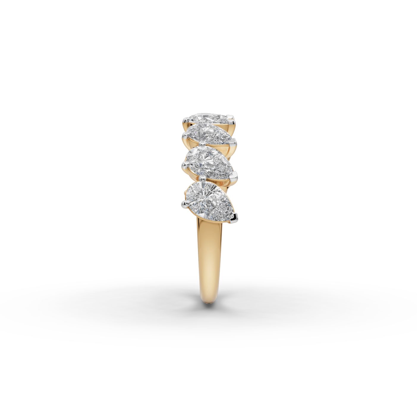 Iconic Grace Pear Lab-Grown Diamond Bands Ring in yellow gold